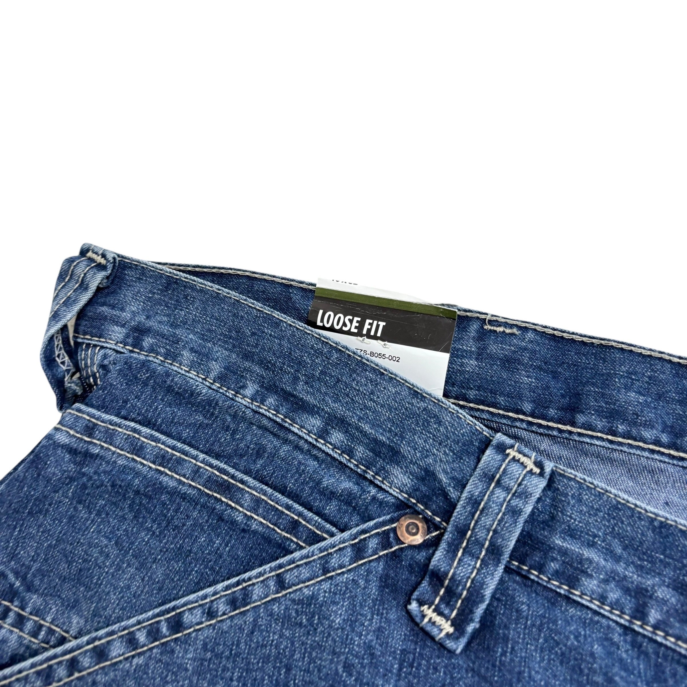 Lee Carpenter Jeans W46 L32 Mens Mid Blue Baggy Relaxed Straight Fit Denim (E)
