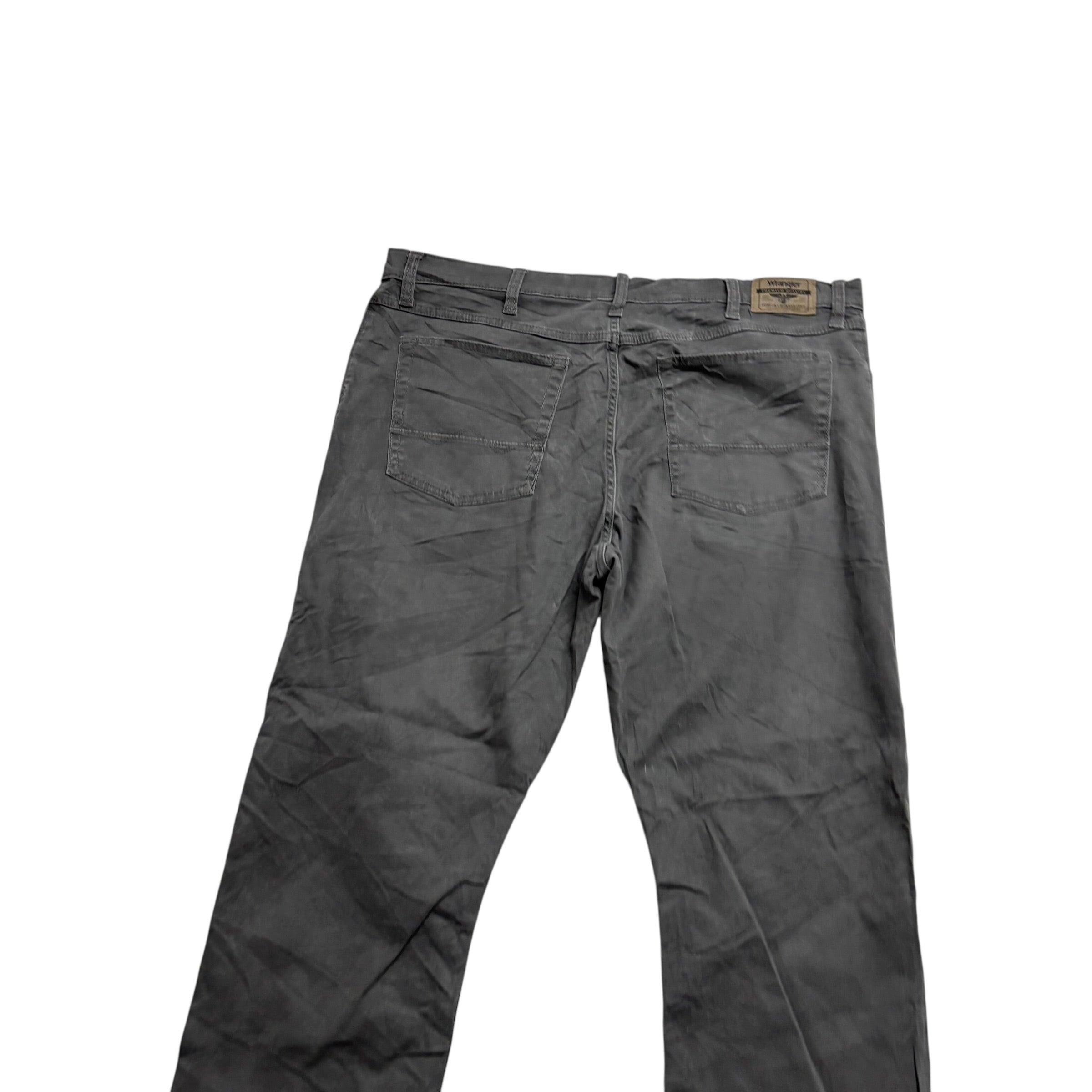 Wrangler Trousers W40 L30 Mens Grey Regular Straight Fit Stretch Pants (E)