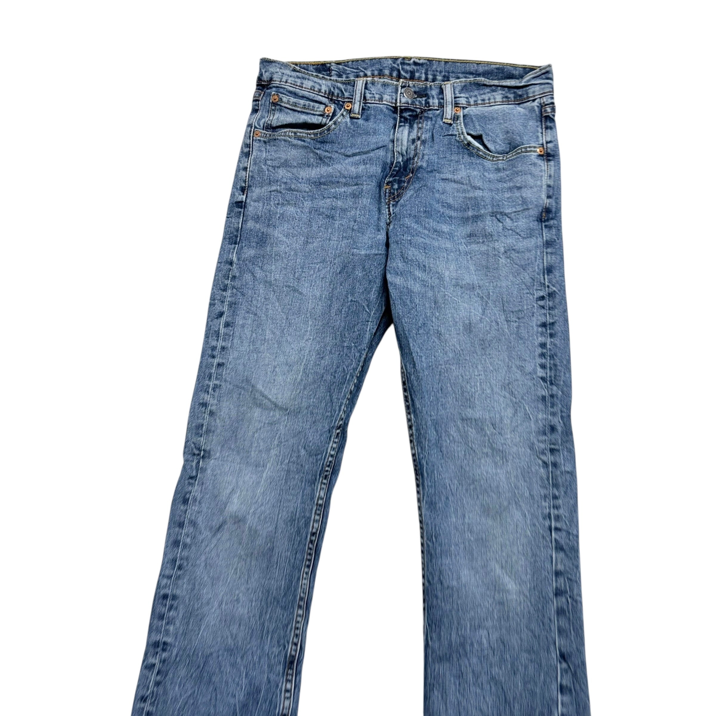 Levis 527 Jeans W32 L34 Mens Mid Blue Slim Bootcut Fit Stretch Denim (E)