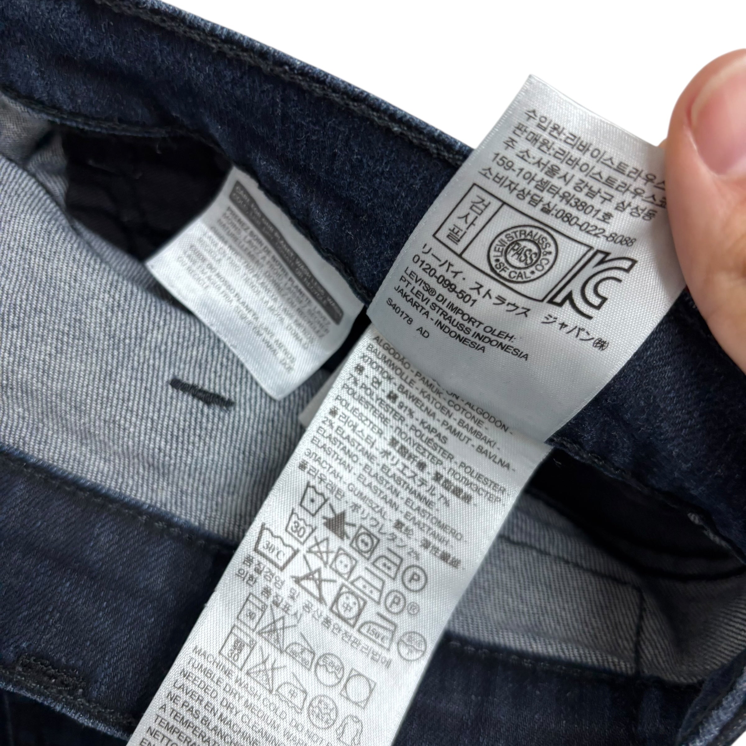 Levis 569 Jeans W38 L30 Mens Navy Blue Baggy Relaxed Fit Stretch Denim