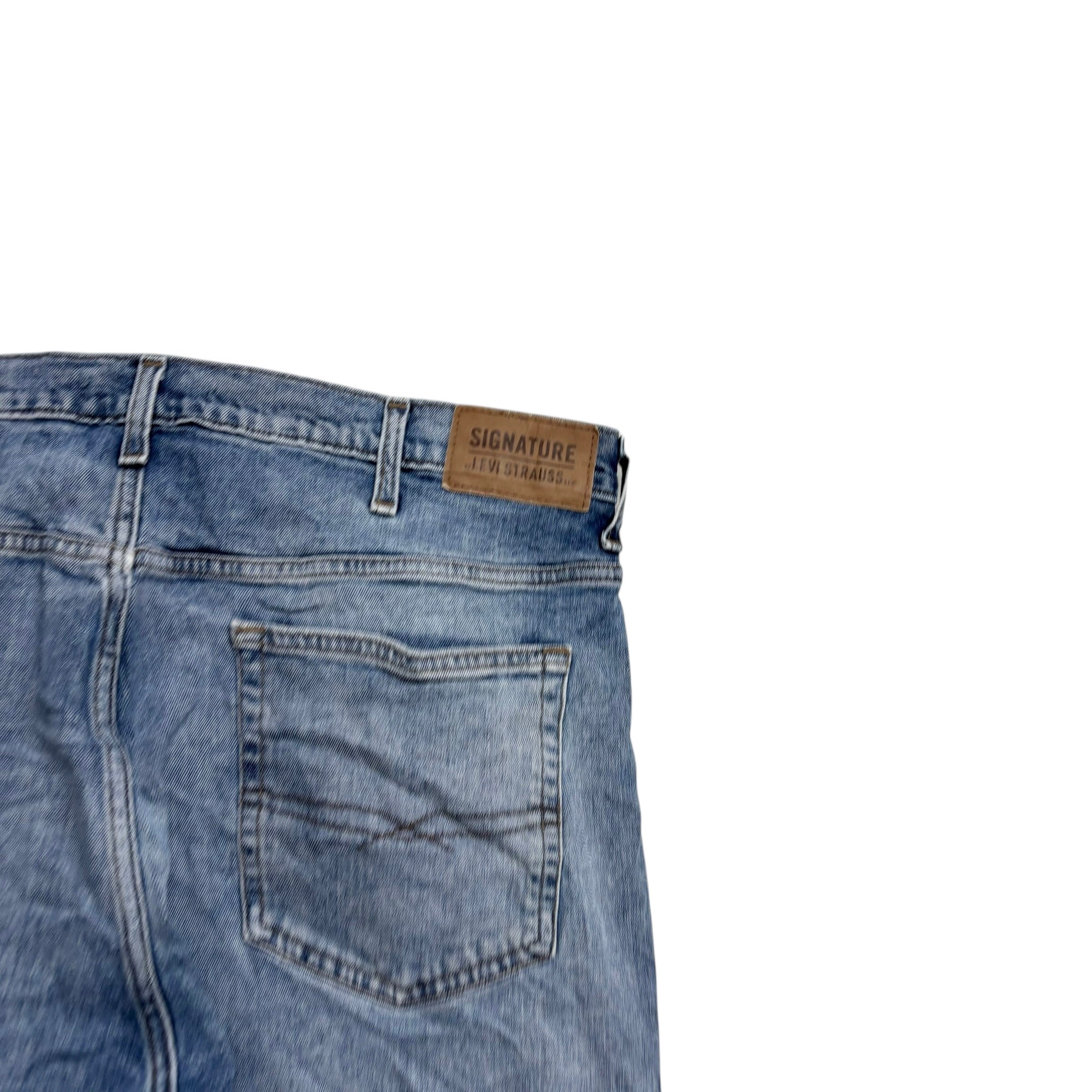 Levis Signature Jeans W38 L30 Mens Mid Blue Baggy Relaxed Fit Stretch Denim