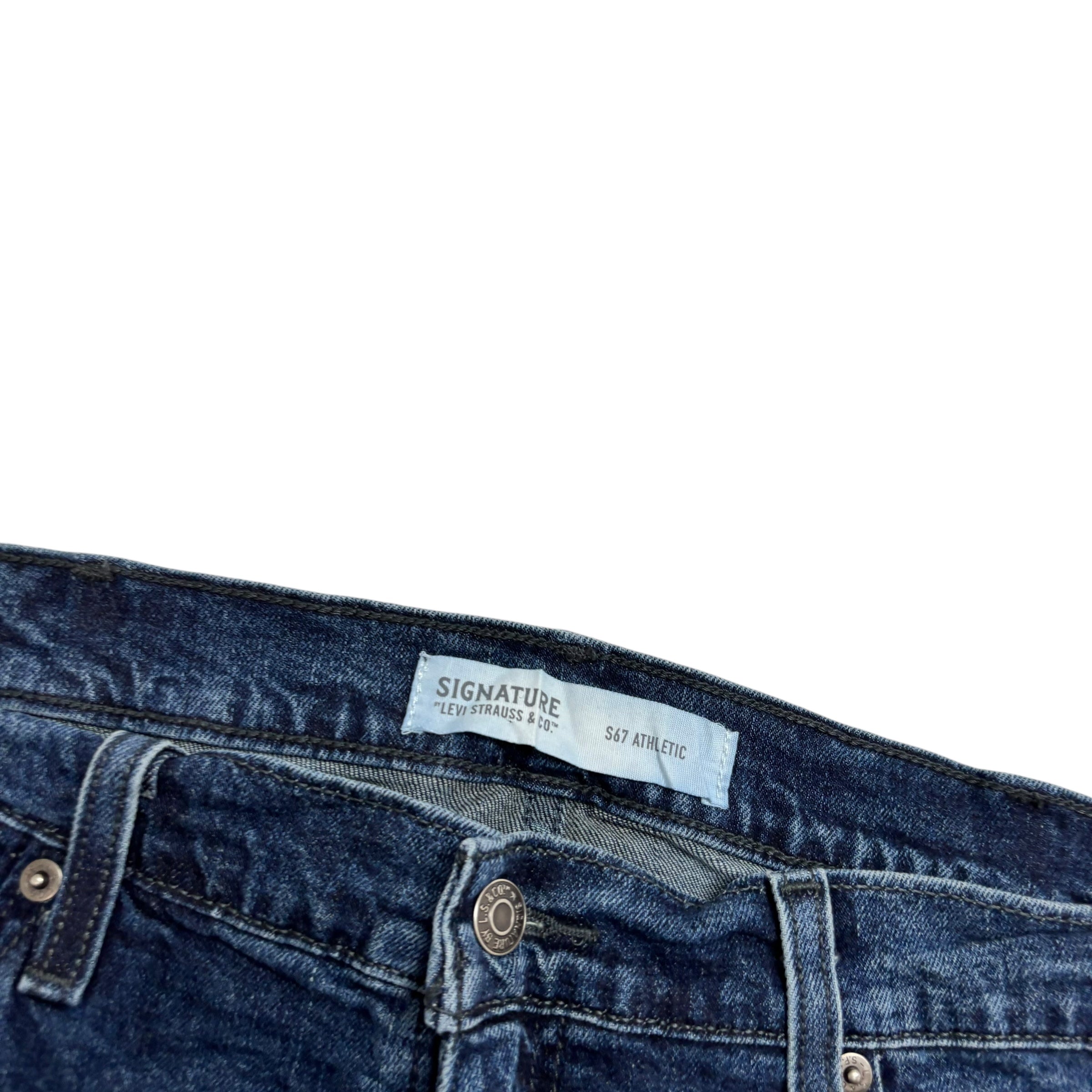 Levis Signature Jeans W38 L32 Mens Navy Blue Athletic Fit Stretch (E)