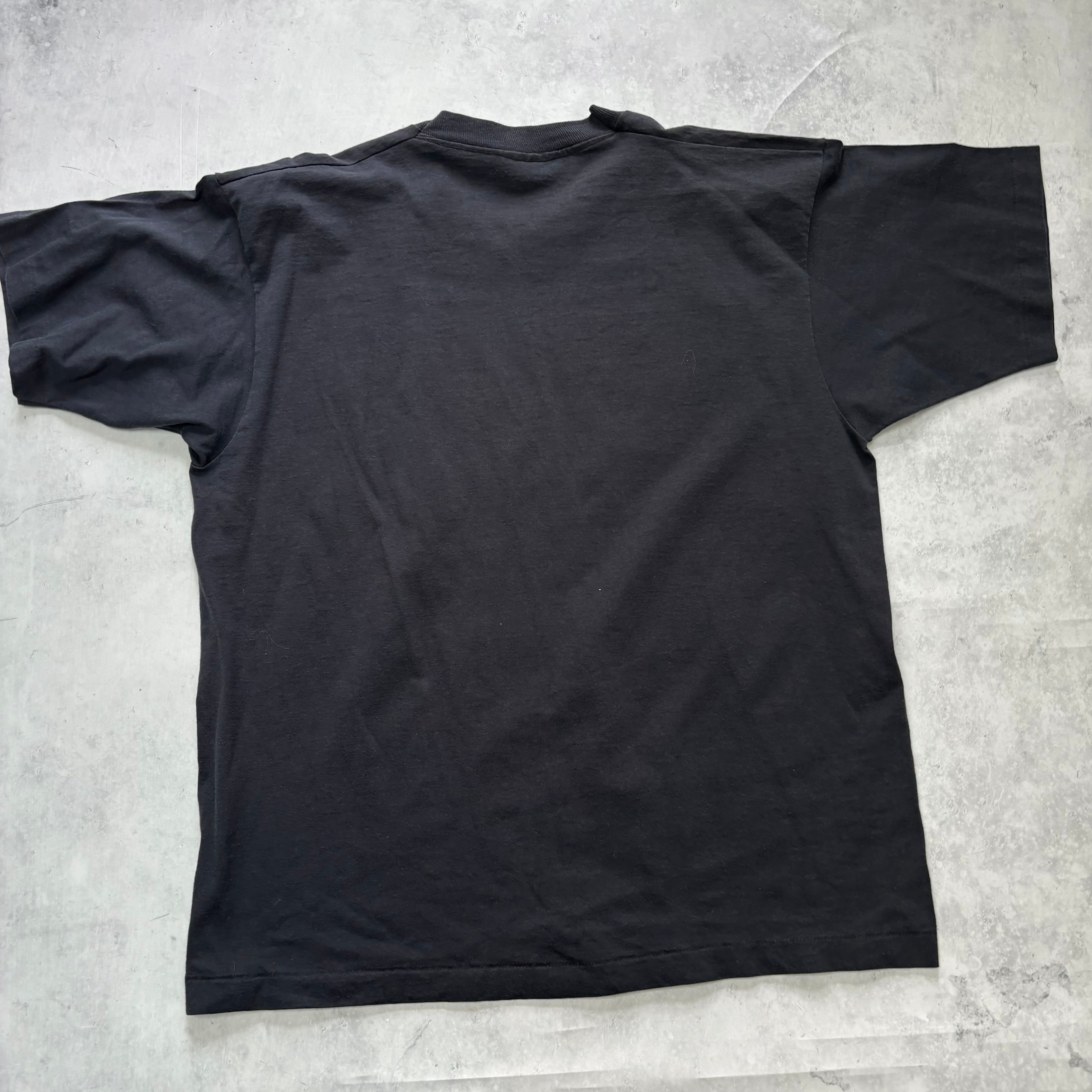 Vintage T Shirt Mens XL Black Single Stitch Graphic Print 90s USA Tourist (F)