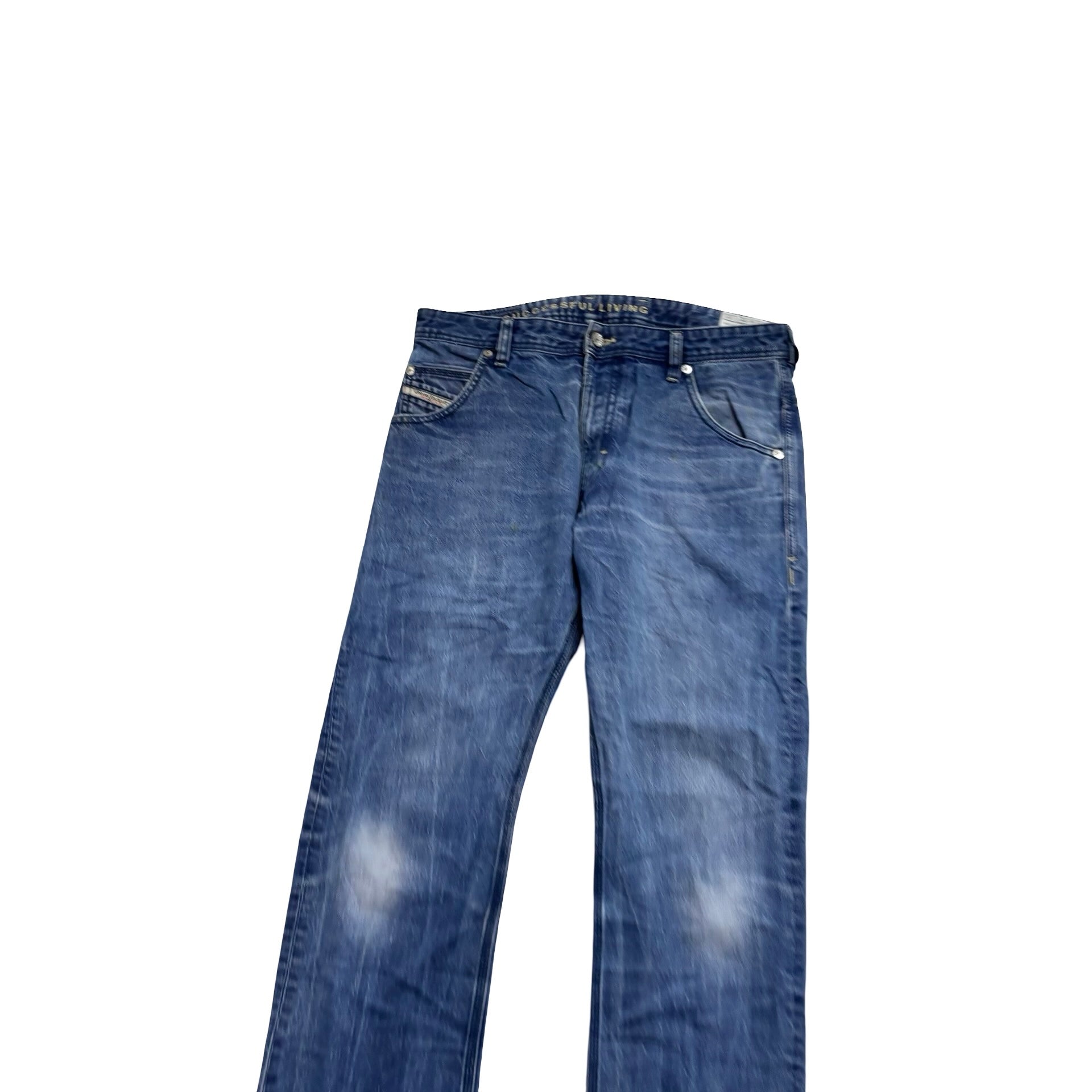 Diesel Krooley Jeans W31 L32 Mens Navy Blue Slim Carrot Fit Denim