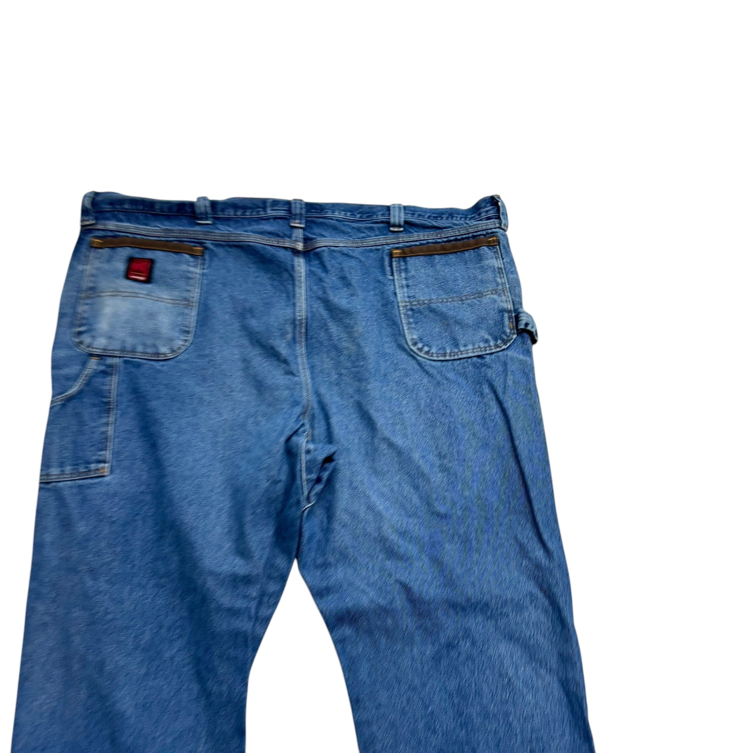 Wrangler Carpenter Jeans W52 L30 Mens Mid Blue Relaxed Straight Fit Denim (F)