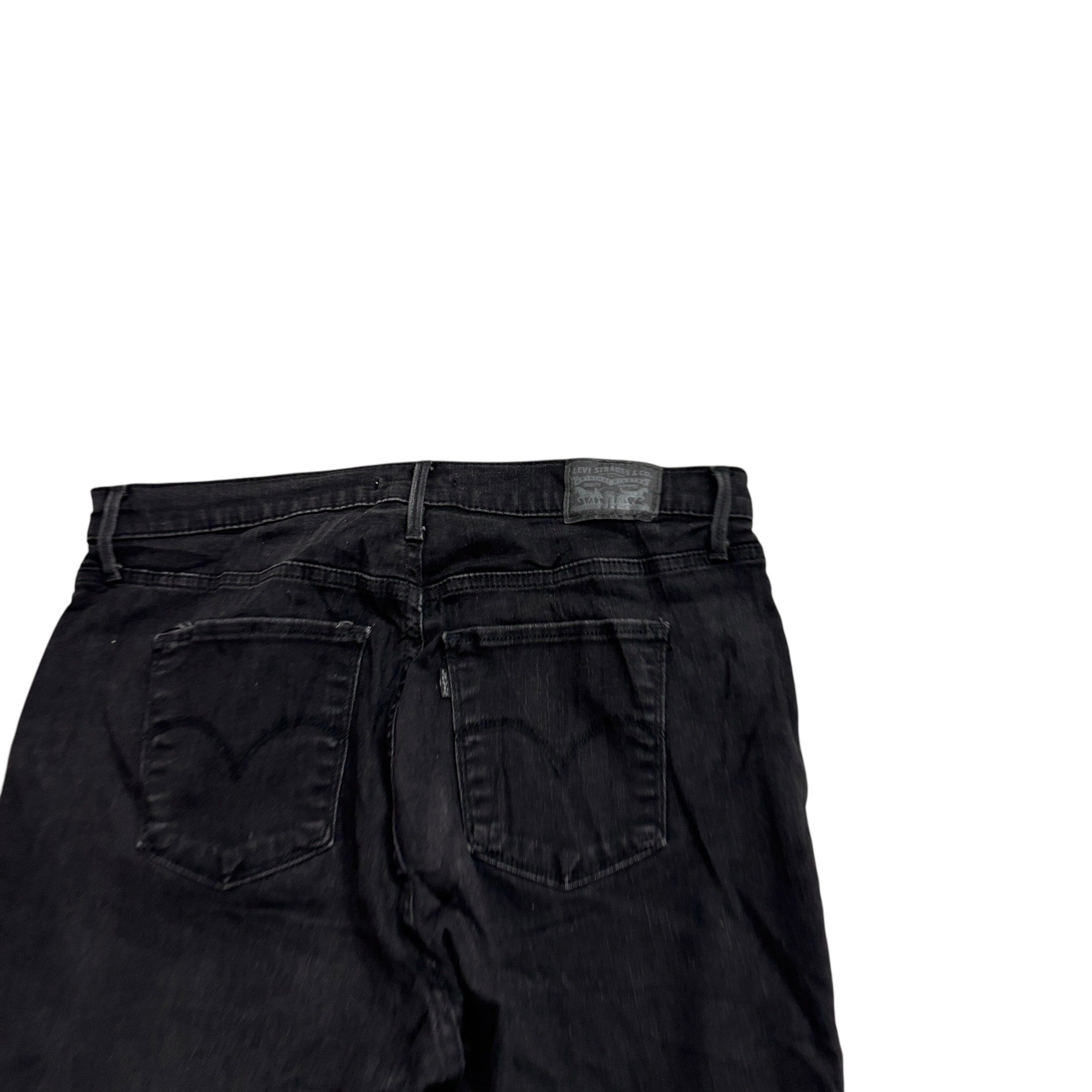 Levis 720 Jeans W34 L29 Womens High Rise Super Skinny Black Stretch Denim