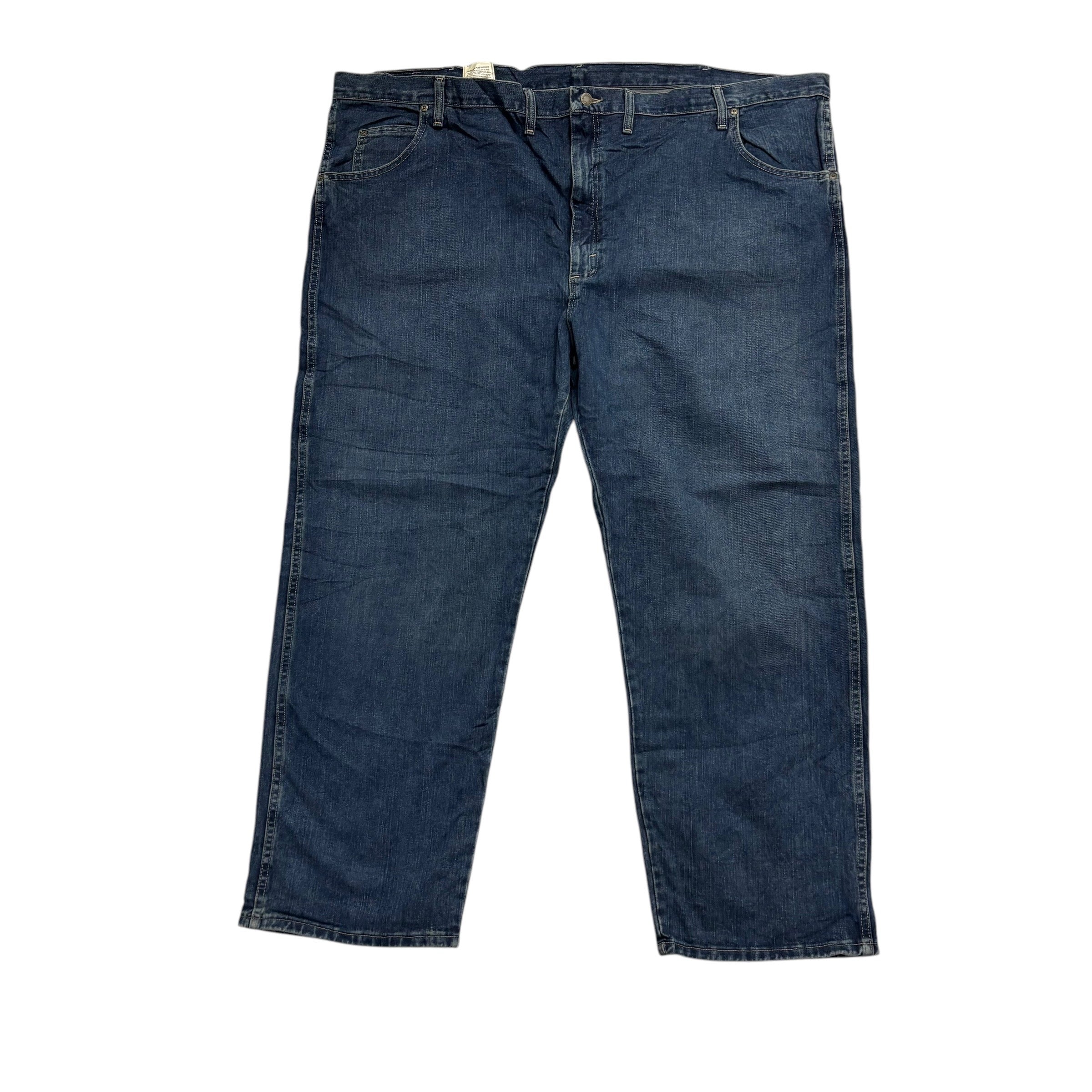 Wrangler Jeans W52 L30 Mens Dark Blue Relaxed Straight Fit Denim (E)