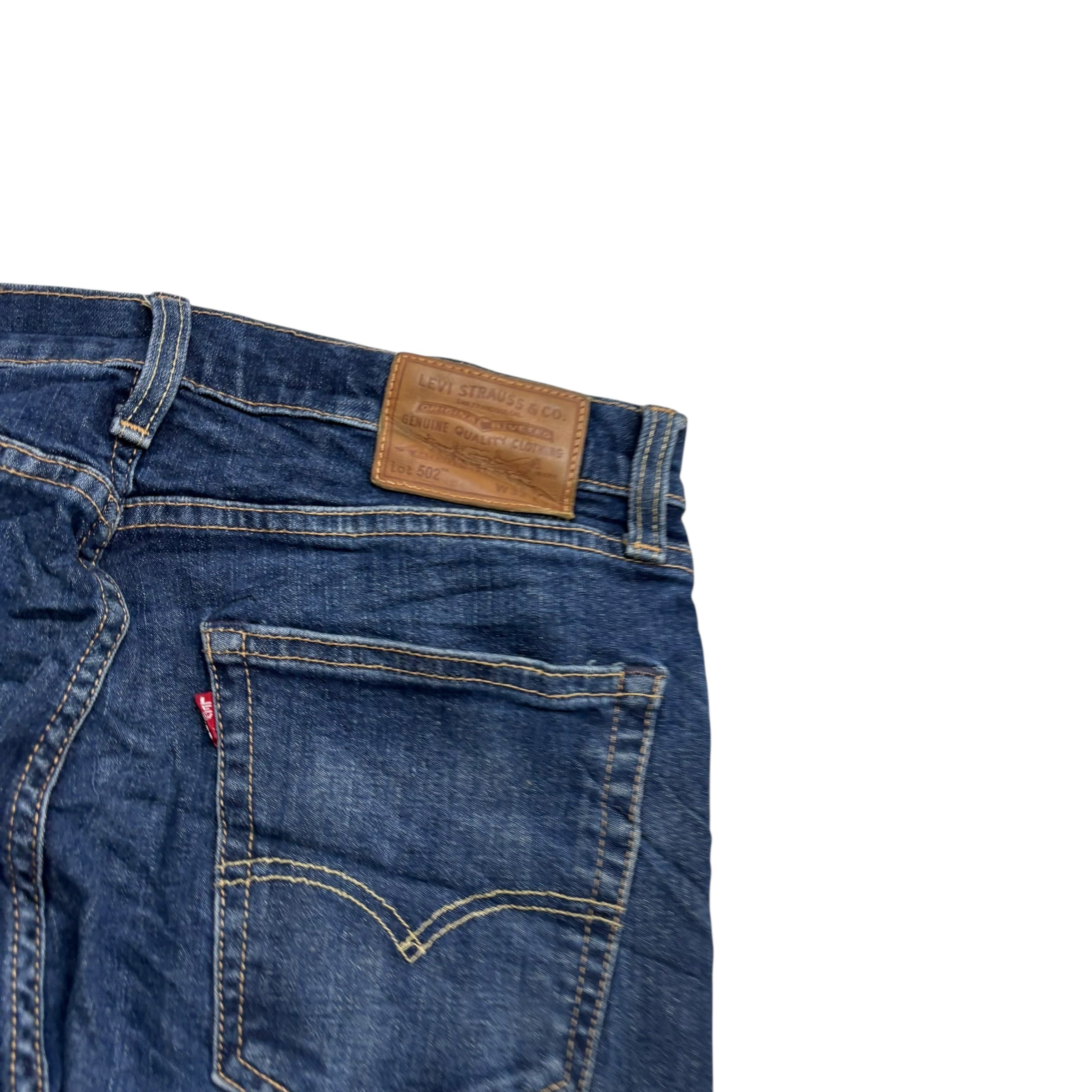 Levis 502 Jeans W32 L31 Mens Dark Blue Regular Tapered Fit Stretch Denim