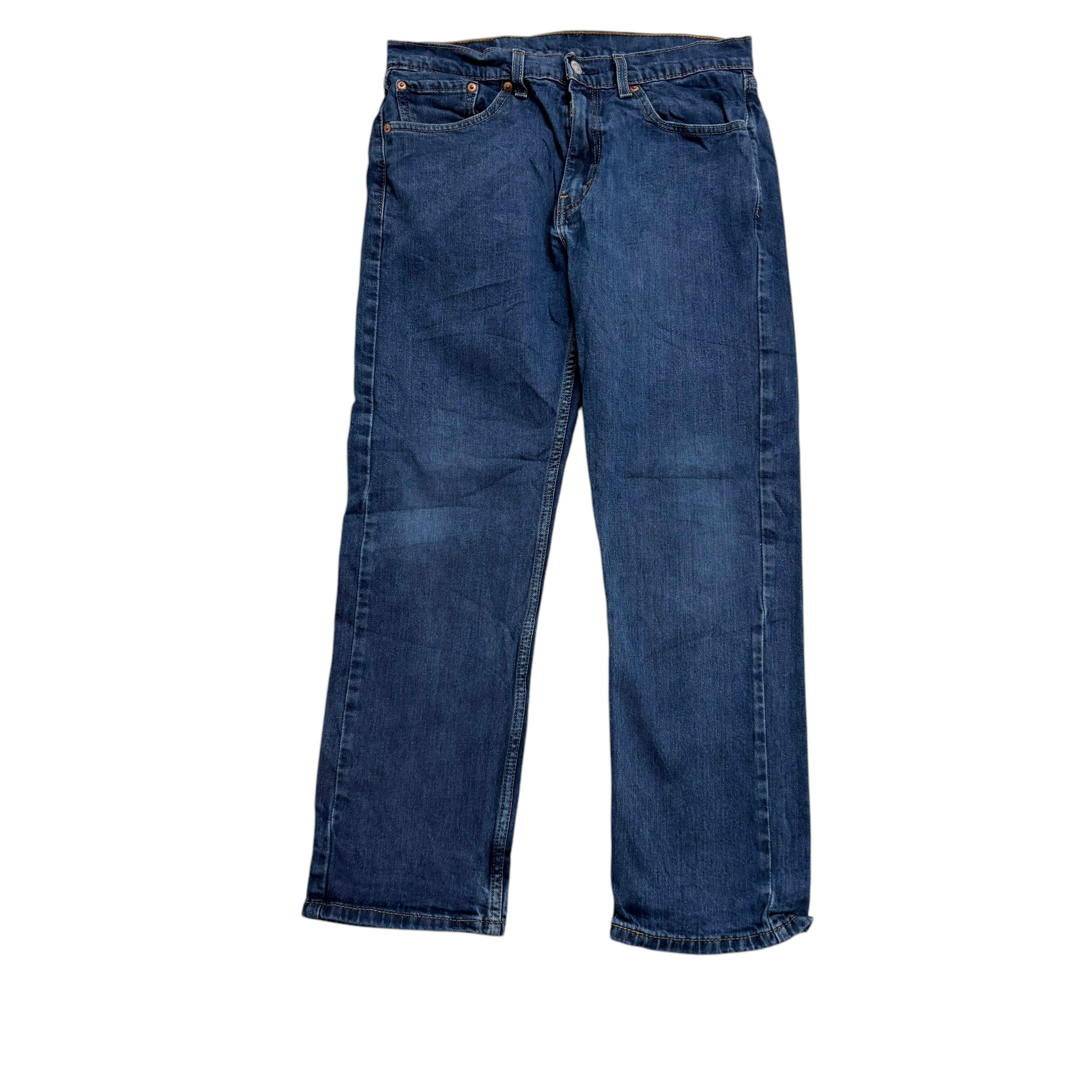 Levis 505 Jeans W31 L27 Mens Mid Blue Regular Straight Fit Stretch Denim (E)