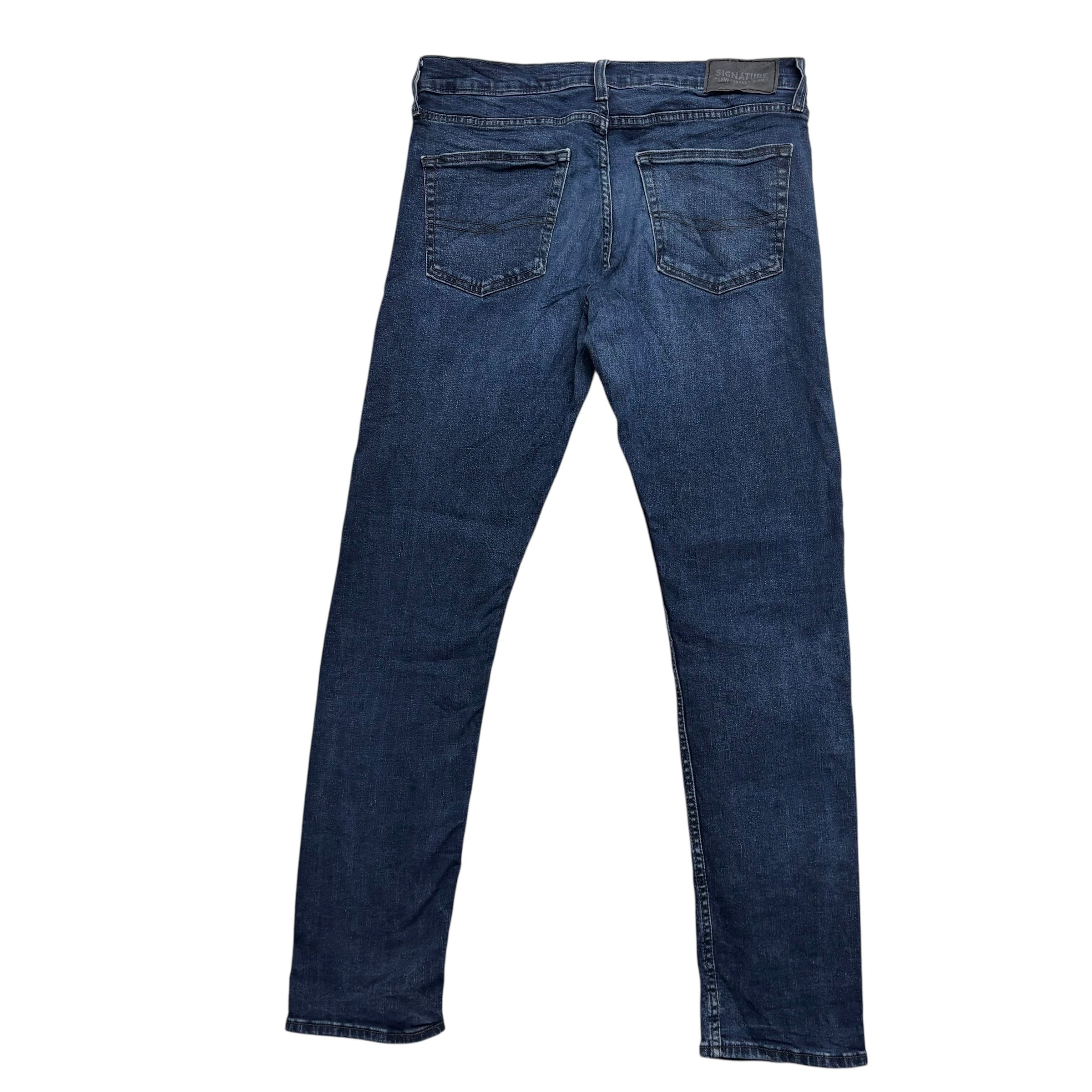 Levis Signature Jeans W33 L32 Mens Navy Blue Regular Tapered Stretch Denim