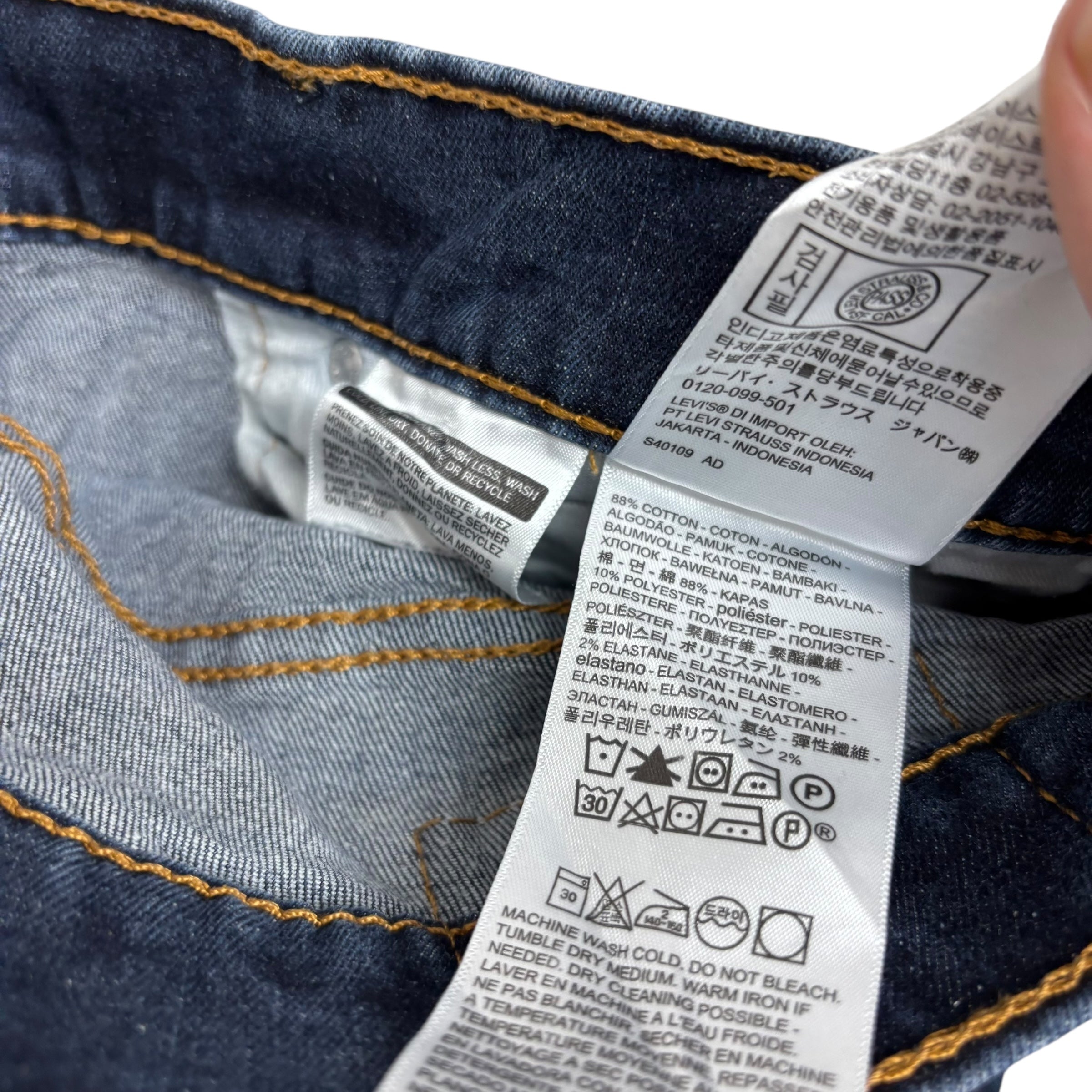 Levis 512 Jeans W30 L30 Mens Dark Blue Slim Tapered Fit Stretch Denim (E)