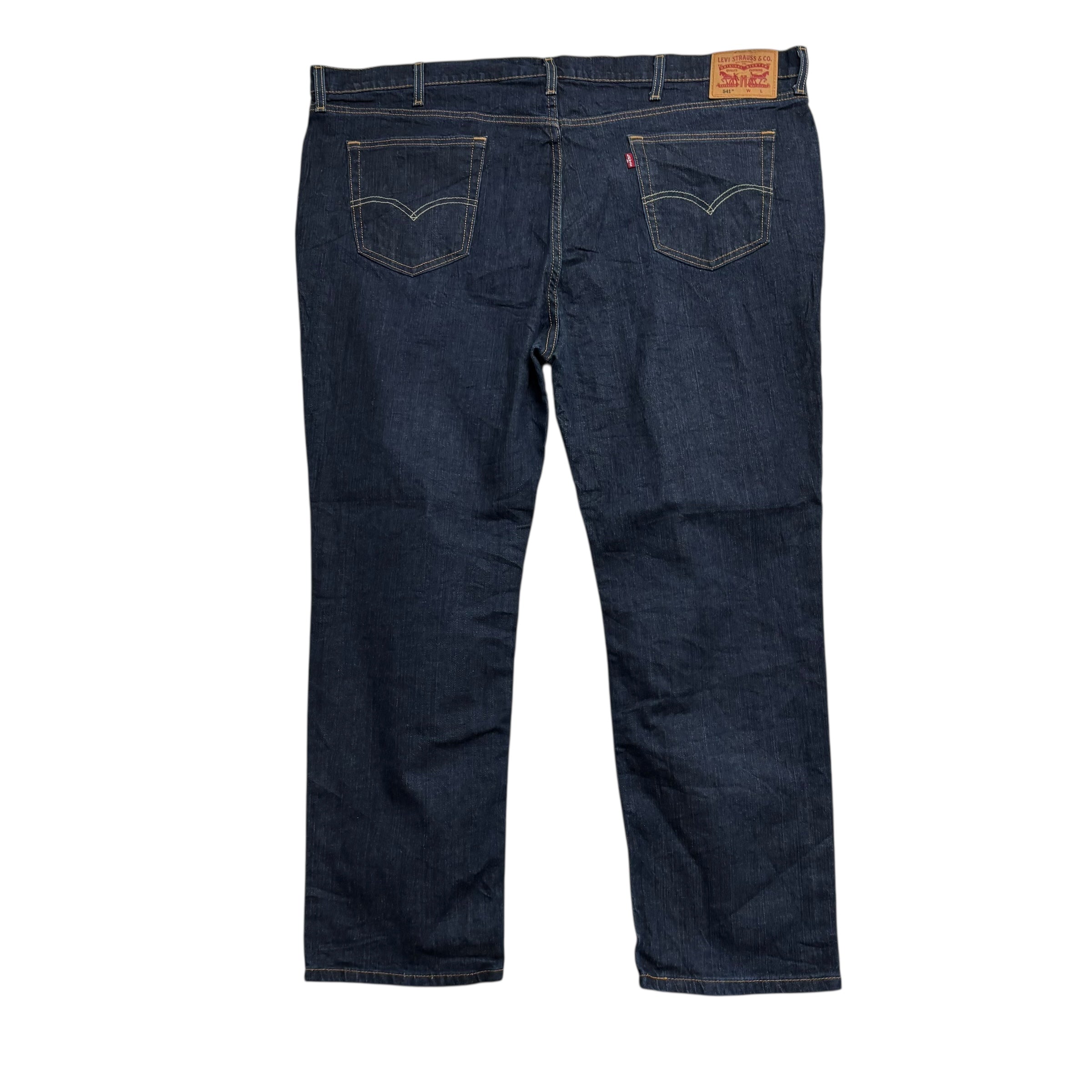 Levis 541 Jeans W50 L32 Mens Dark Blue Athletic Tapered Fit Stretch Denim (E)