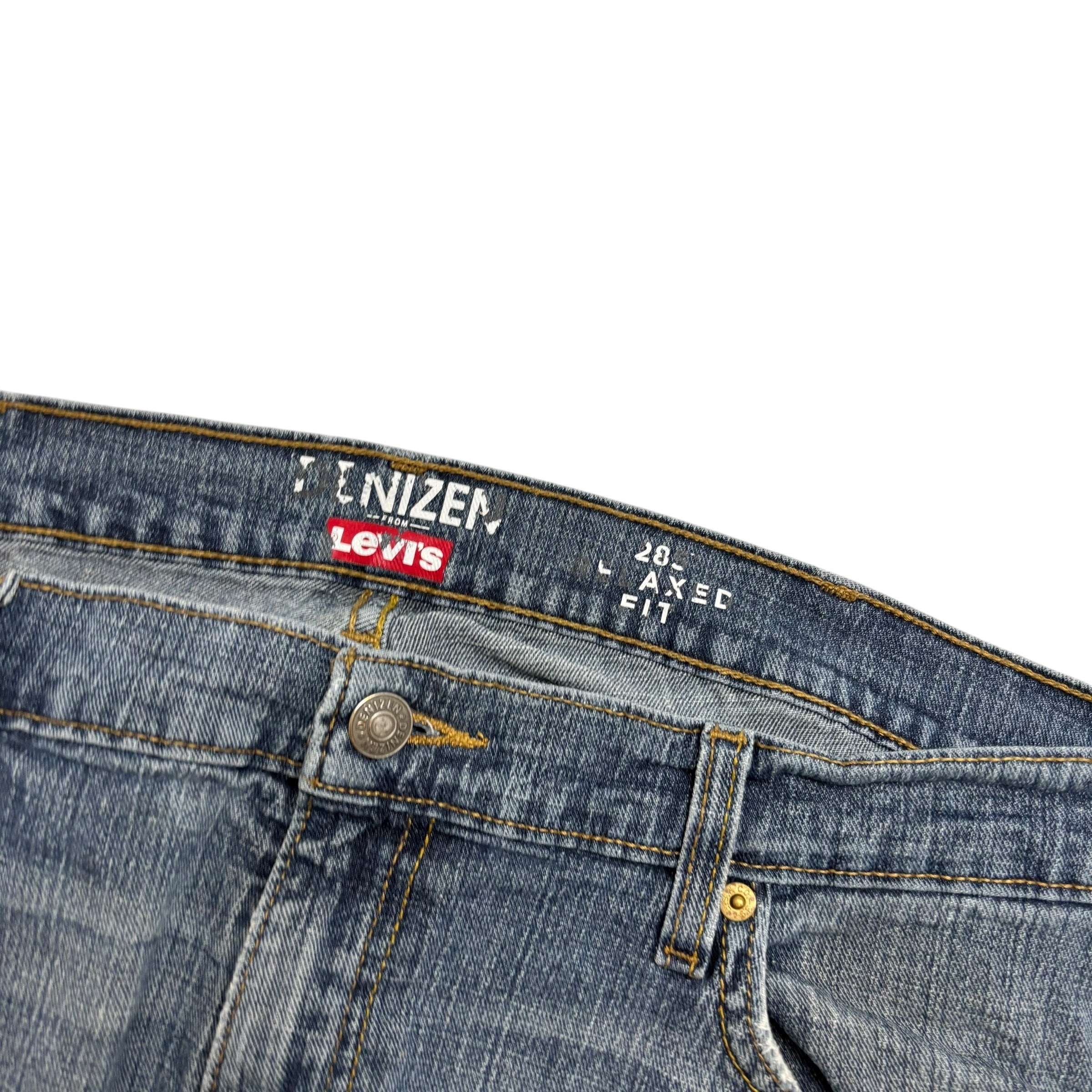 Levis Denizen Jeans W40 L30 Mens Mid Blue Relaxed Straight Fit Stretch