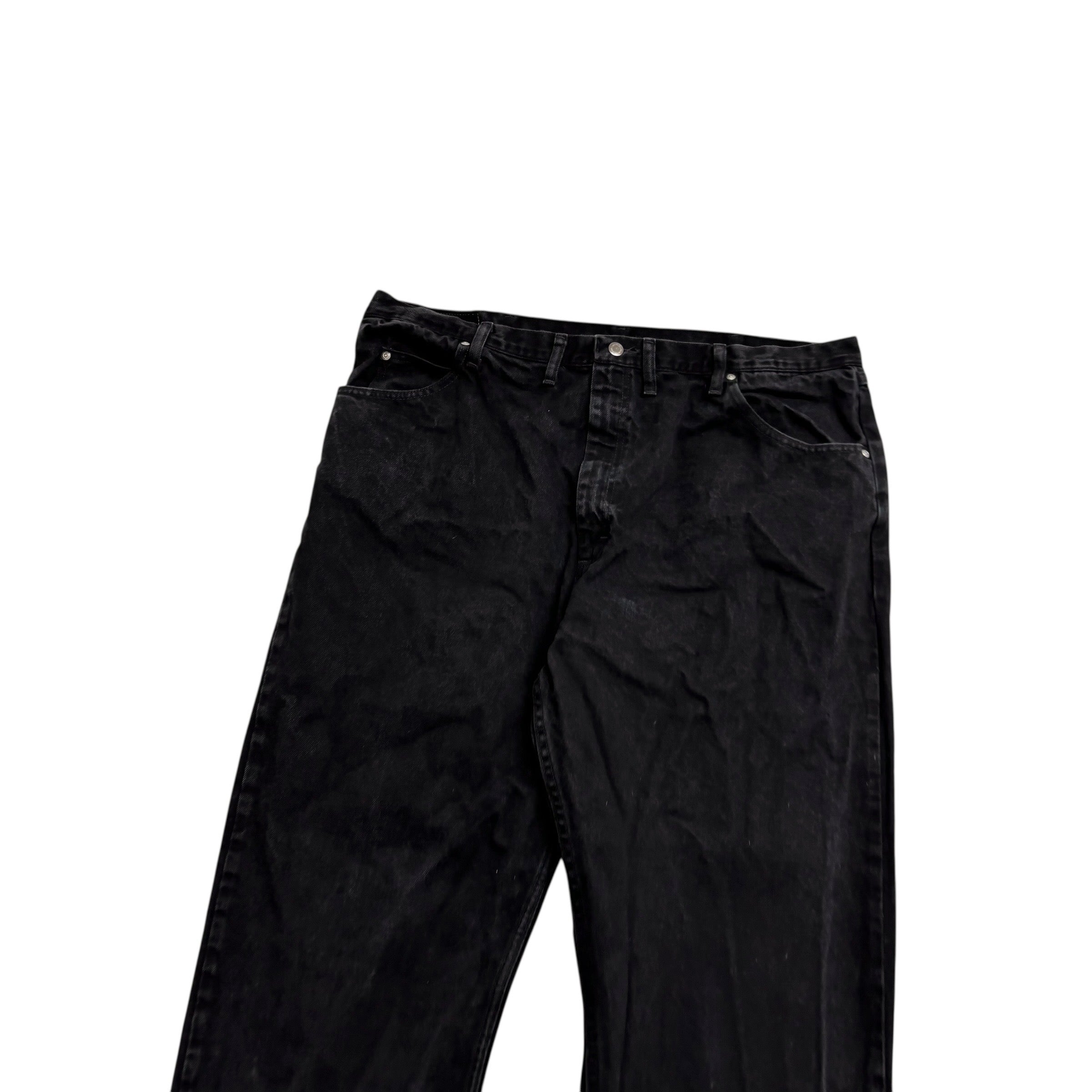 Wrangler Jeans W42 L32 Mens Black Relaxed Straight Fit Baggy Denim (E)