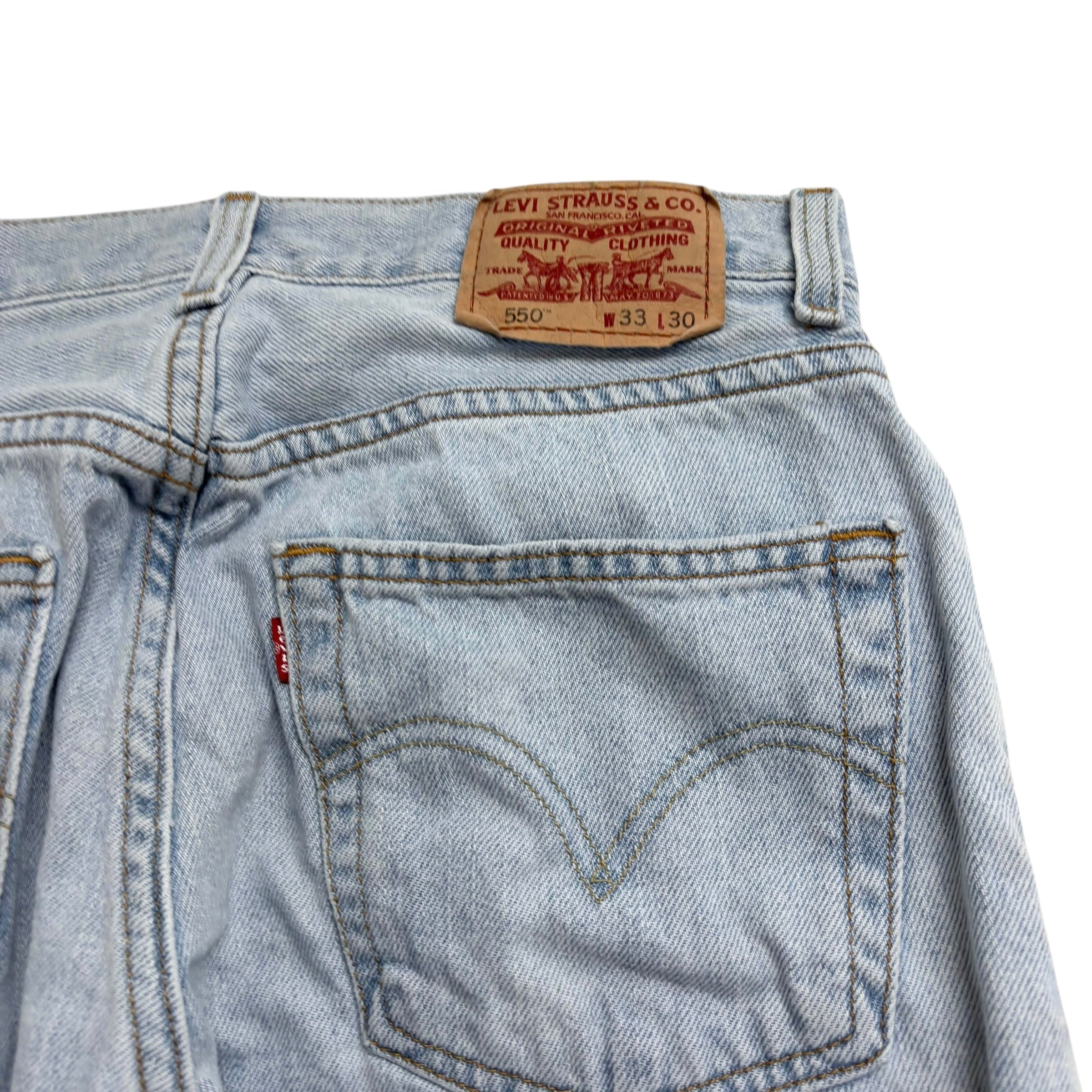 Levis 550 Jeans W31 L29 Mens Light Blue Baggy Relaxed Straight Fit Vintage Denim