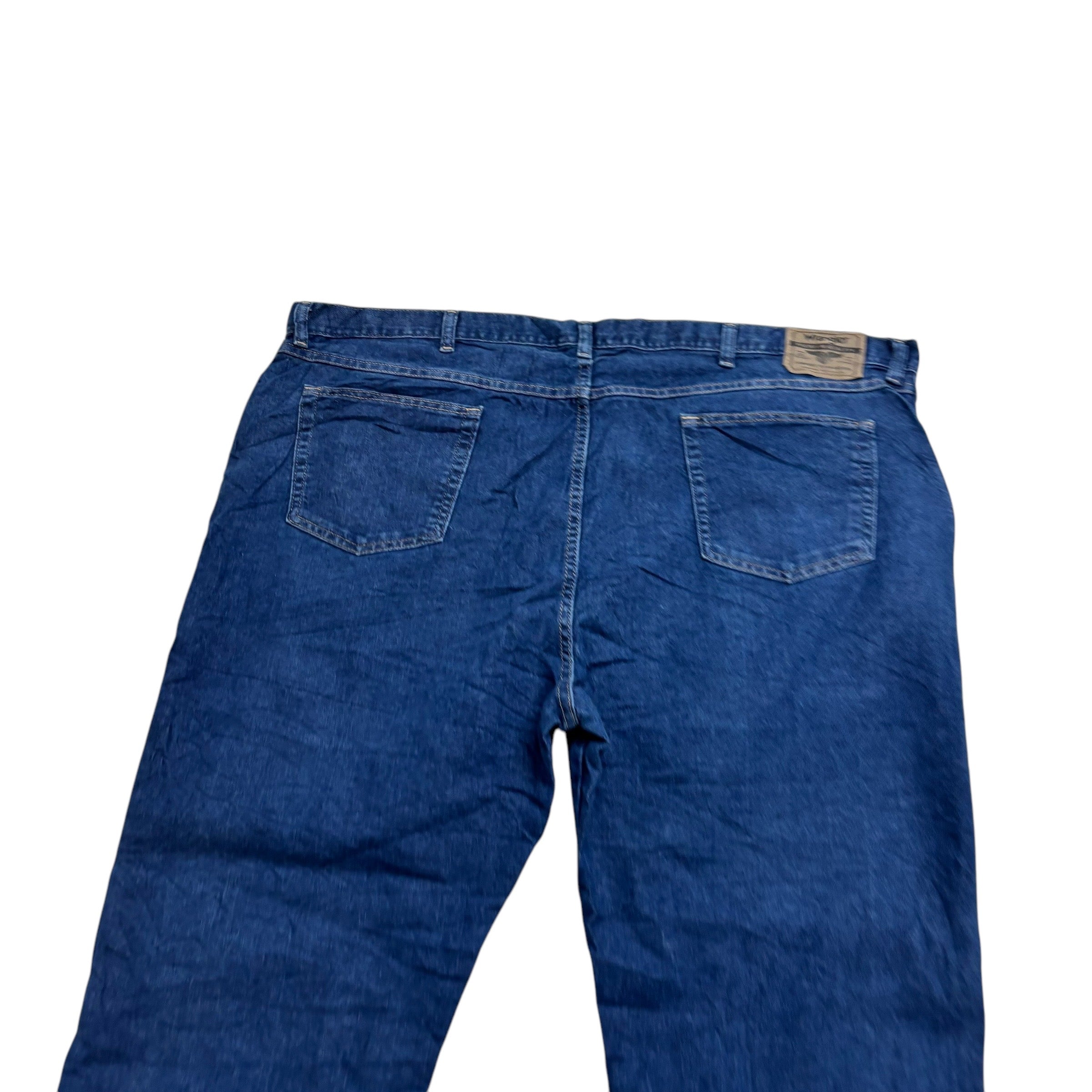 Wrangler Jeans W48 L30 Mens Dark Blue Regular Straight Fit Vintage Denim (E)