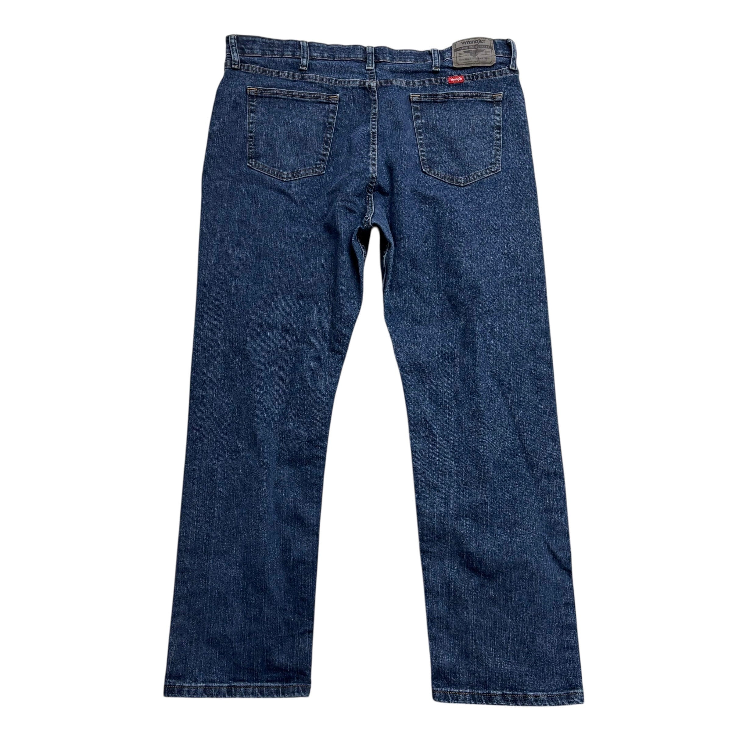 Wrangler Jeans W40 L30 Mens Dark Blue Regular Straight Fit Stretch Denim