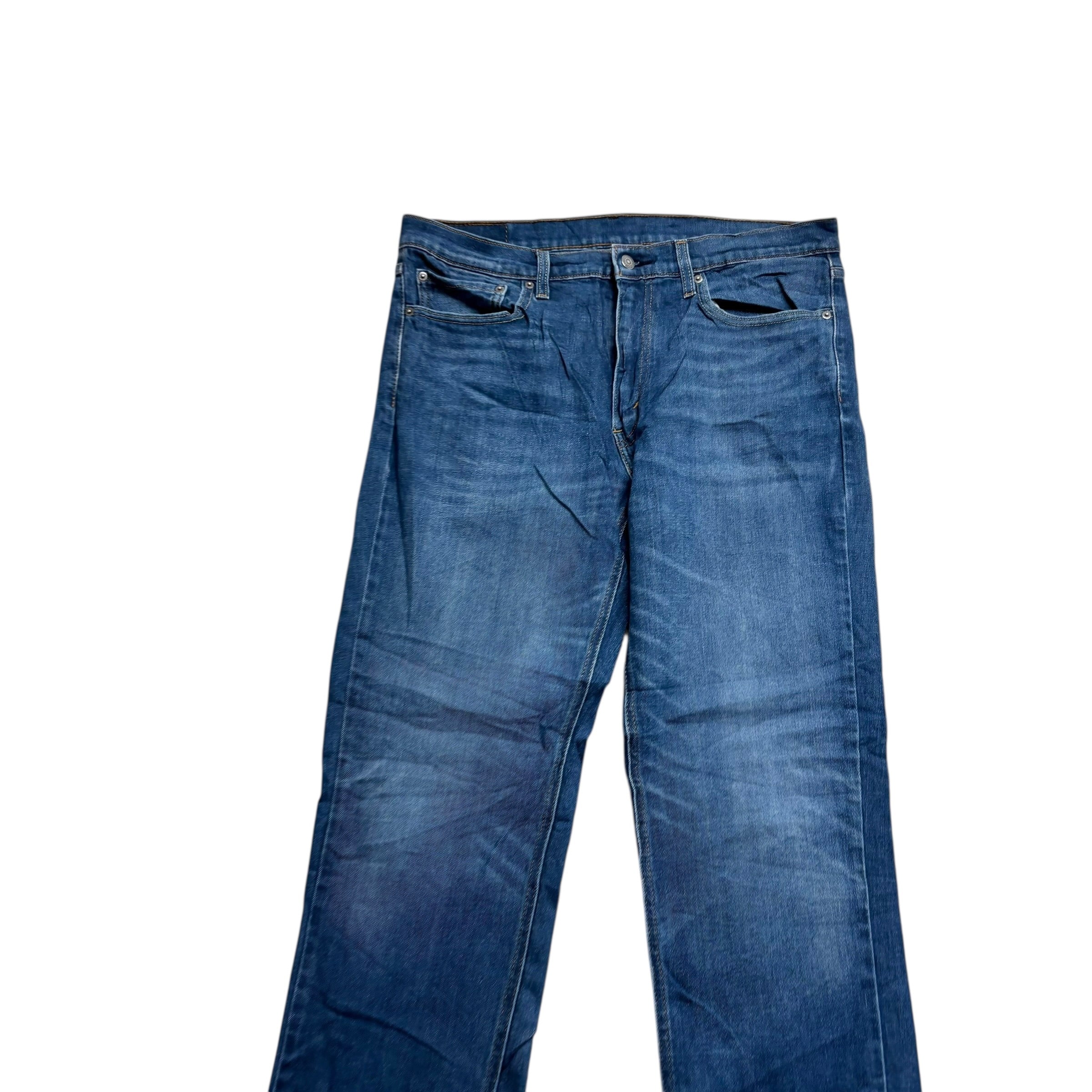 Levis 541 Jeans W36 L36 Mens Mid Blue Athletic Tapered Fit Stretch Denim (E)