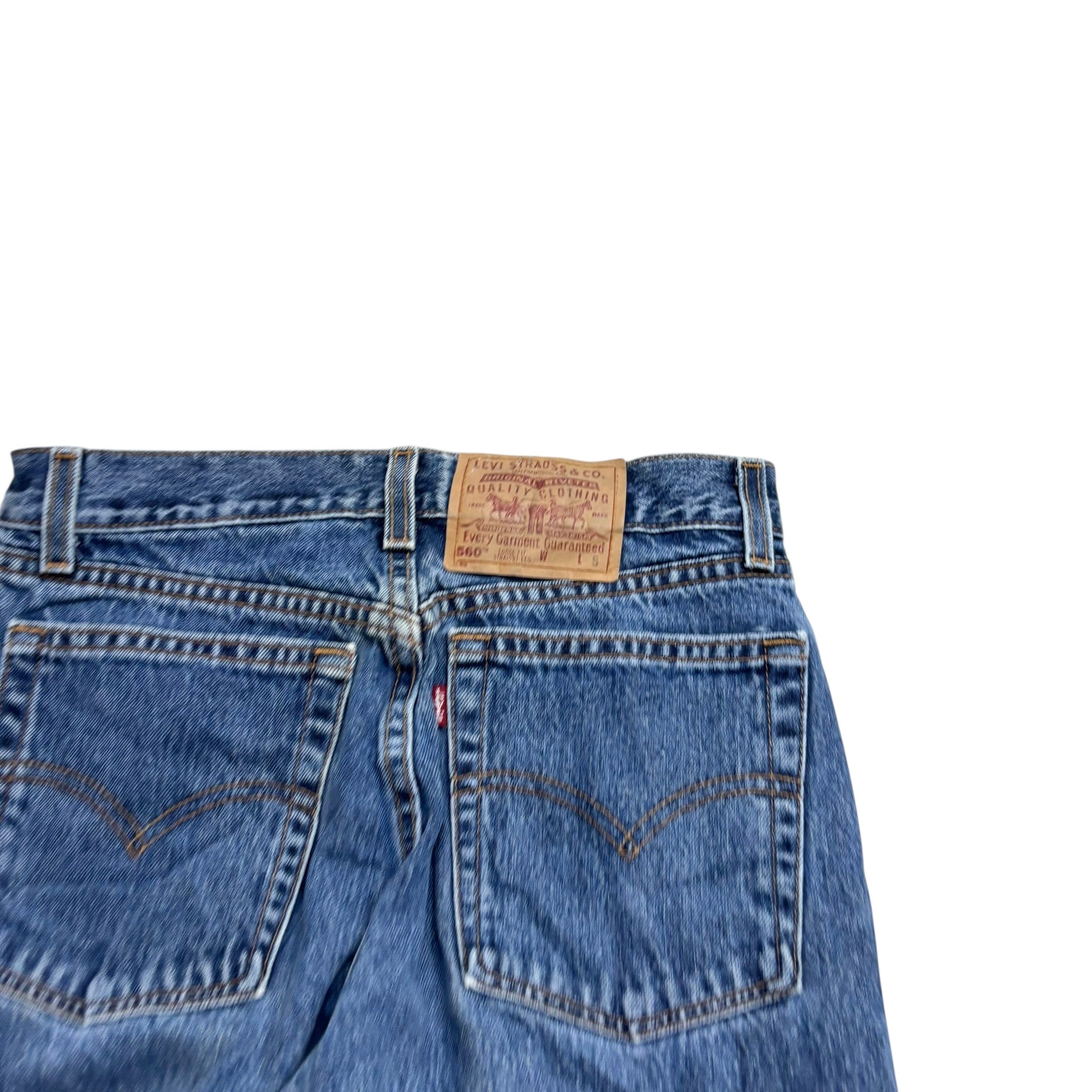 Levis 560 Jeans W28 L29 Womens Mid Blue Relaxed Tapered USA Made Vintage