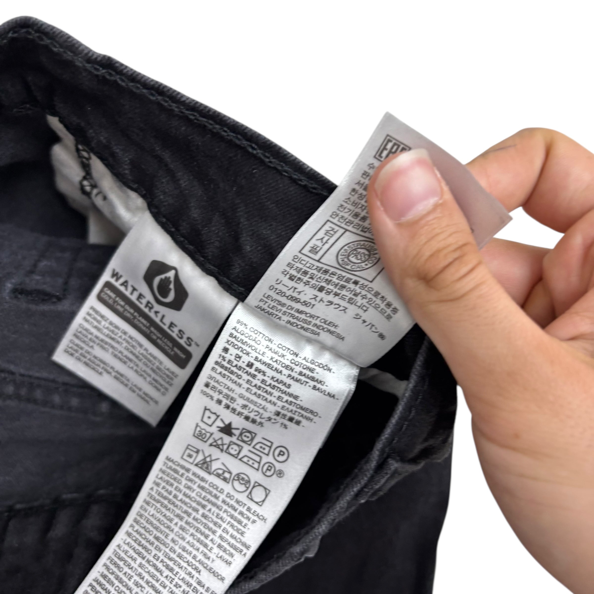 Levis 511 Jeans W31 L29 Mens Black Slim Fit Stretch Denim (E)