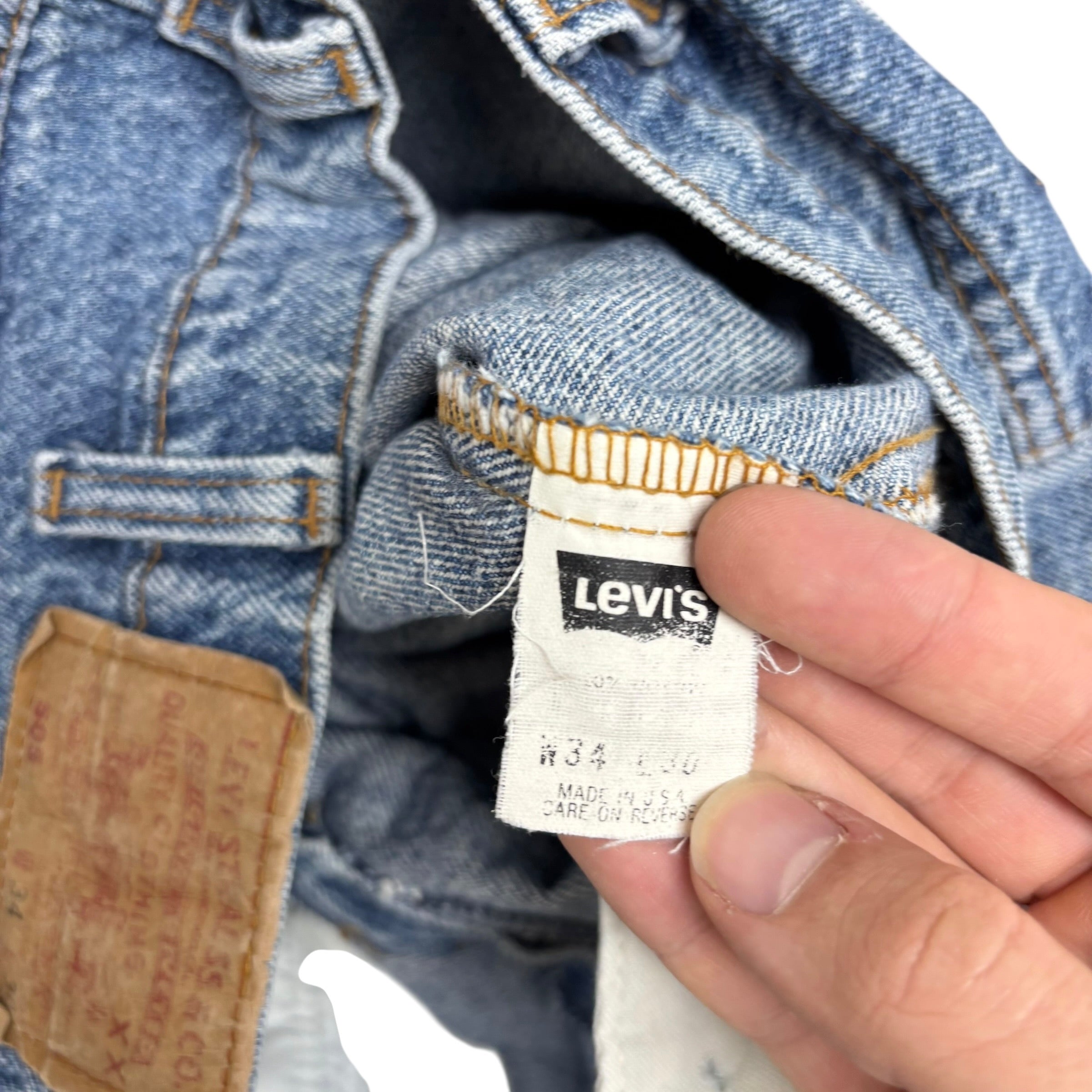 Levis 505 Jeans W32 L30 Mens Mid Blue Regular Straight Fit Vintage Made In USA