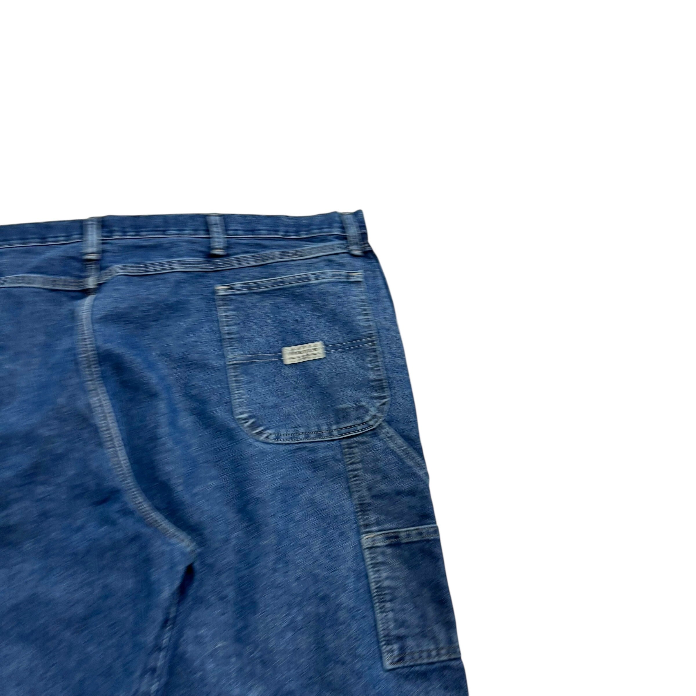 Wrangler Carpenter Jeans W48 L29 Mens Mid Blue Relaxed Straight Fit Denim