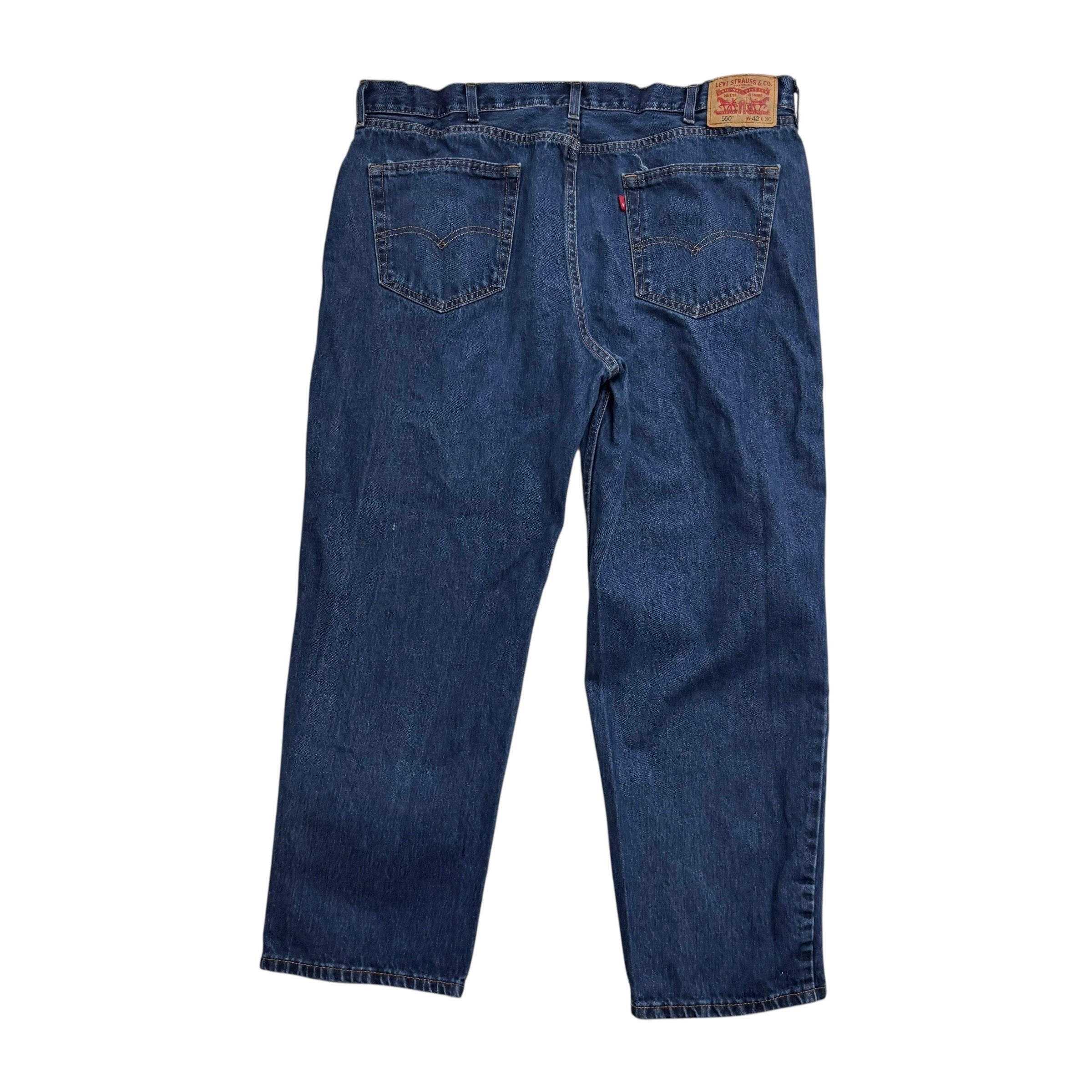 Levis 550 Jeans W42 L29 Mens Mid Blue Baggy Relaxed Straight Fit Denim