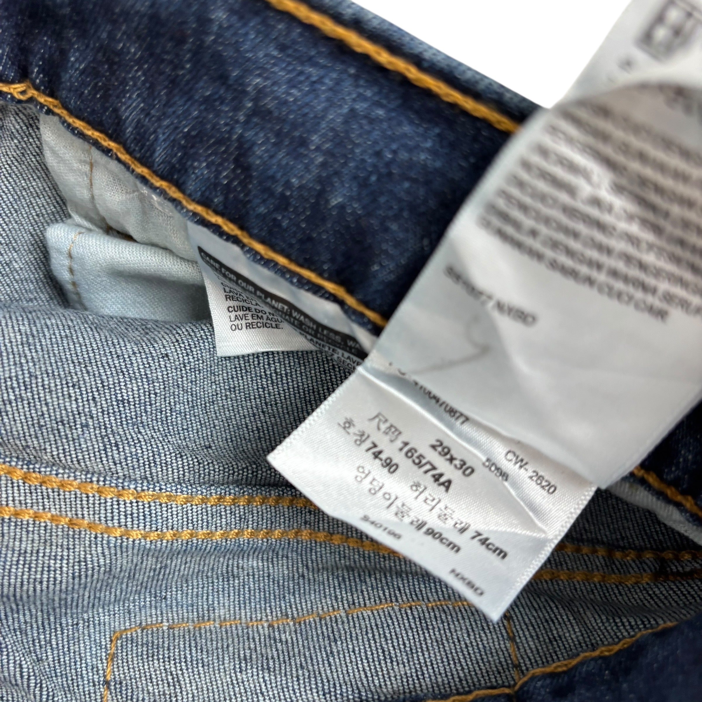 Levis 512 Jeans W29 L29 Mens Dark Blue Slim Tapered Fit Stretch Denim (E)