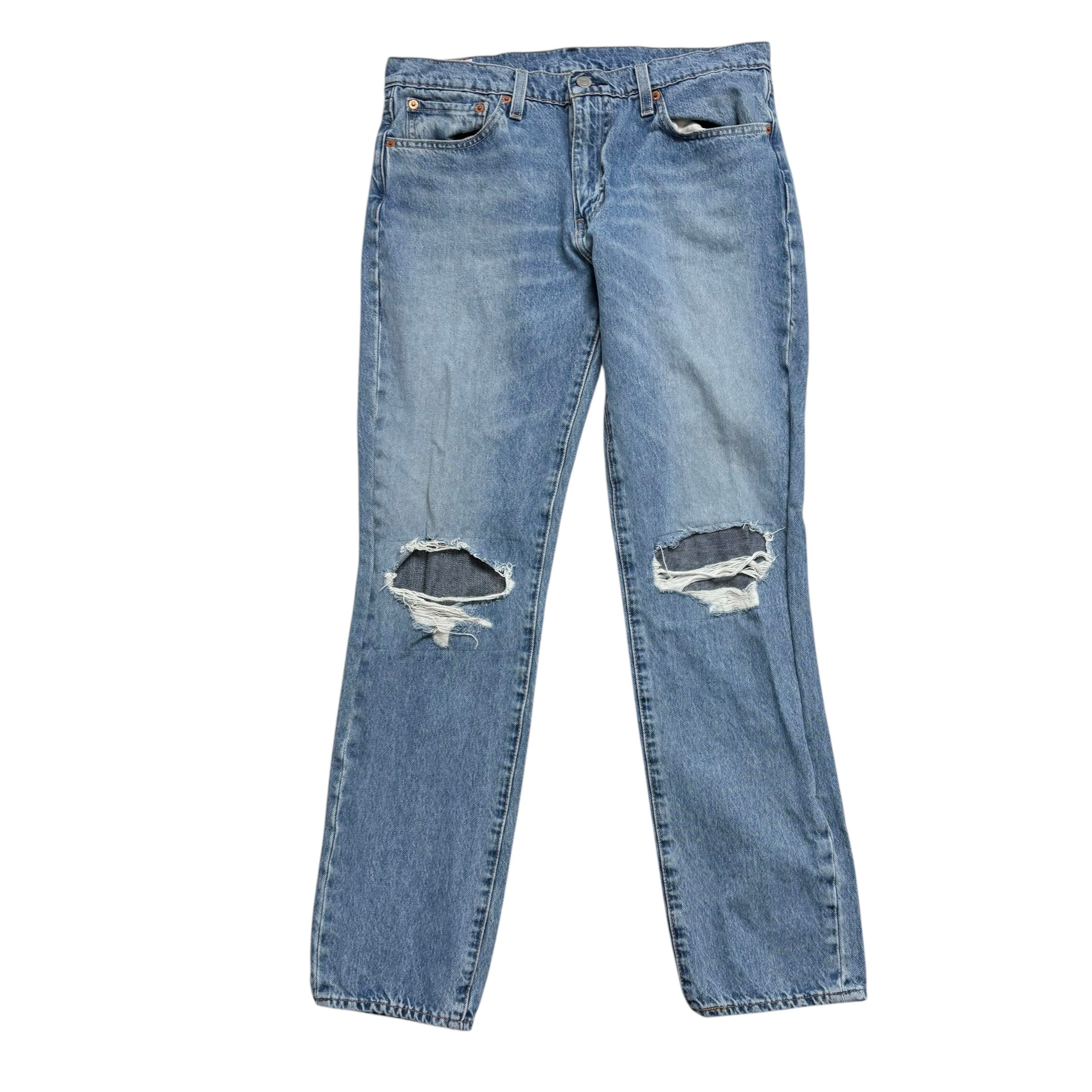 Levis 511 Jeans W33 L32 Mens Light Blue Slim Fit Stretch Distressed Denim