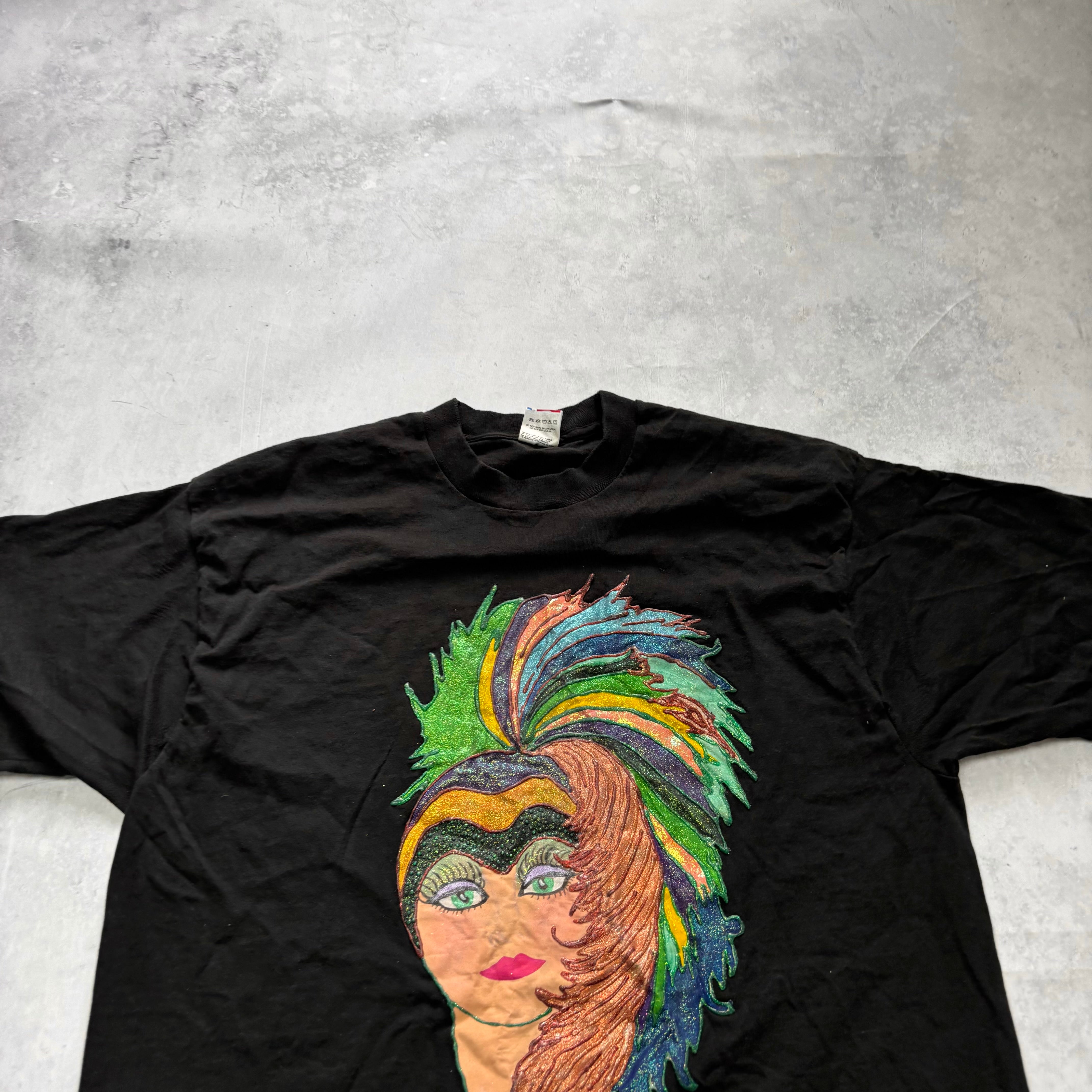 Vintage T Shirt Mens XL Black Single Stitch Graphic Print 90s USA (E)