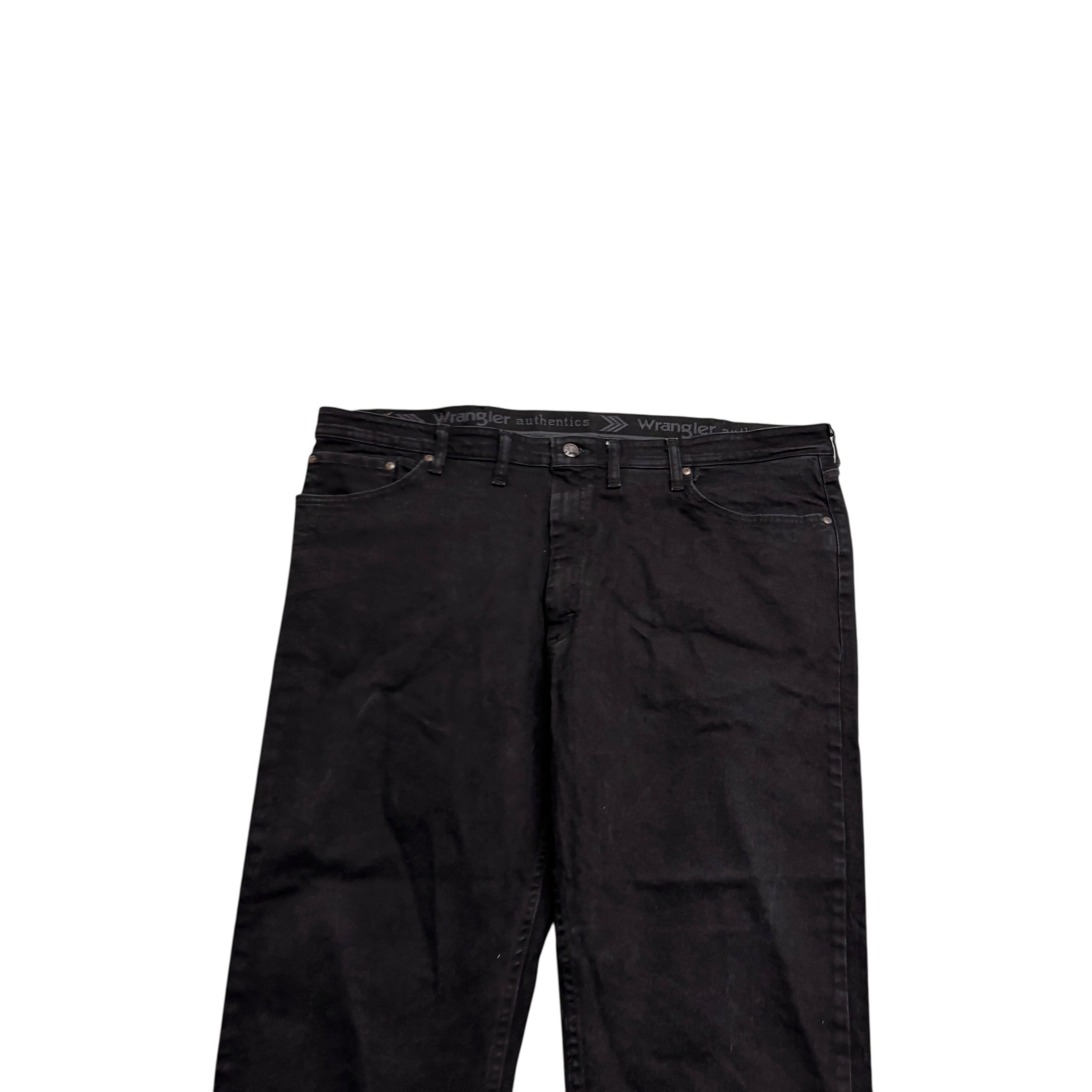 Wrangler Jeans W44 L25 Mens Black Regular Straight Fit Stretch Denim (E)