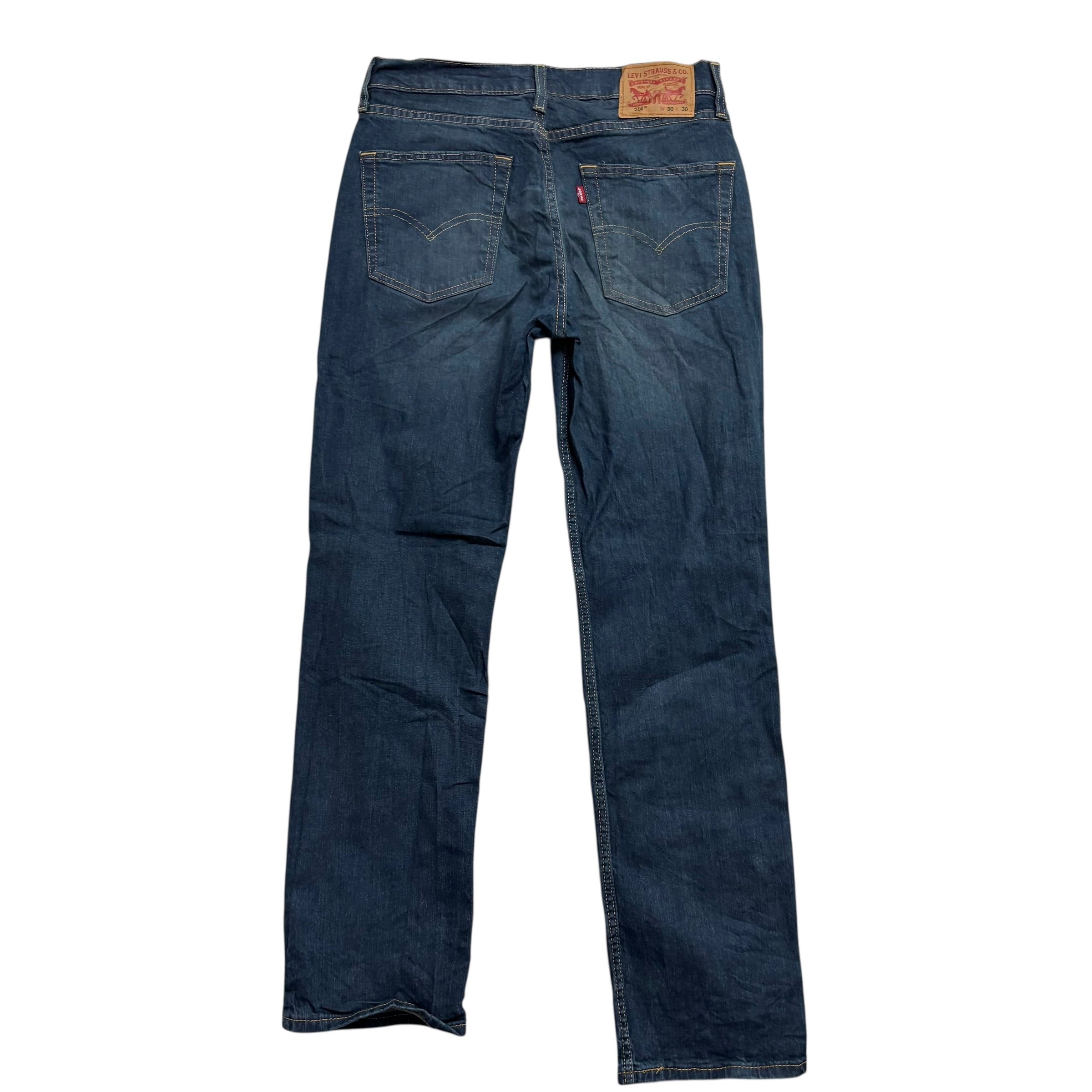 Levis 514 Jeans W30 L30 Mens Dark Blue Regular Straight Fit Stretch Denim (E)