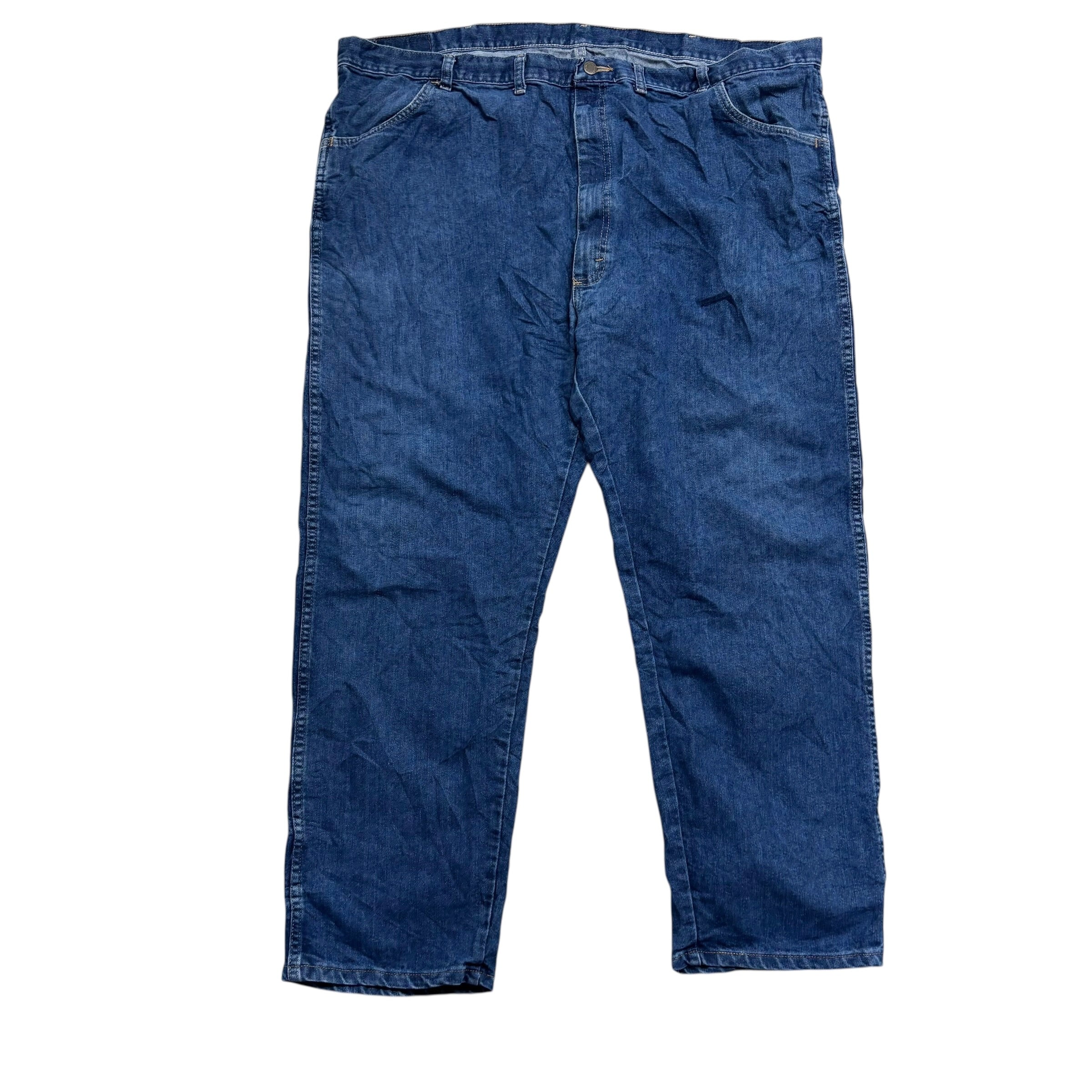 Wrangler Jeans W48 L30 Mens Dark Blue Regular Straight Fit Denim (E)