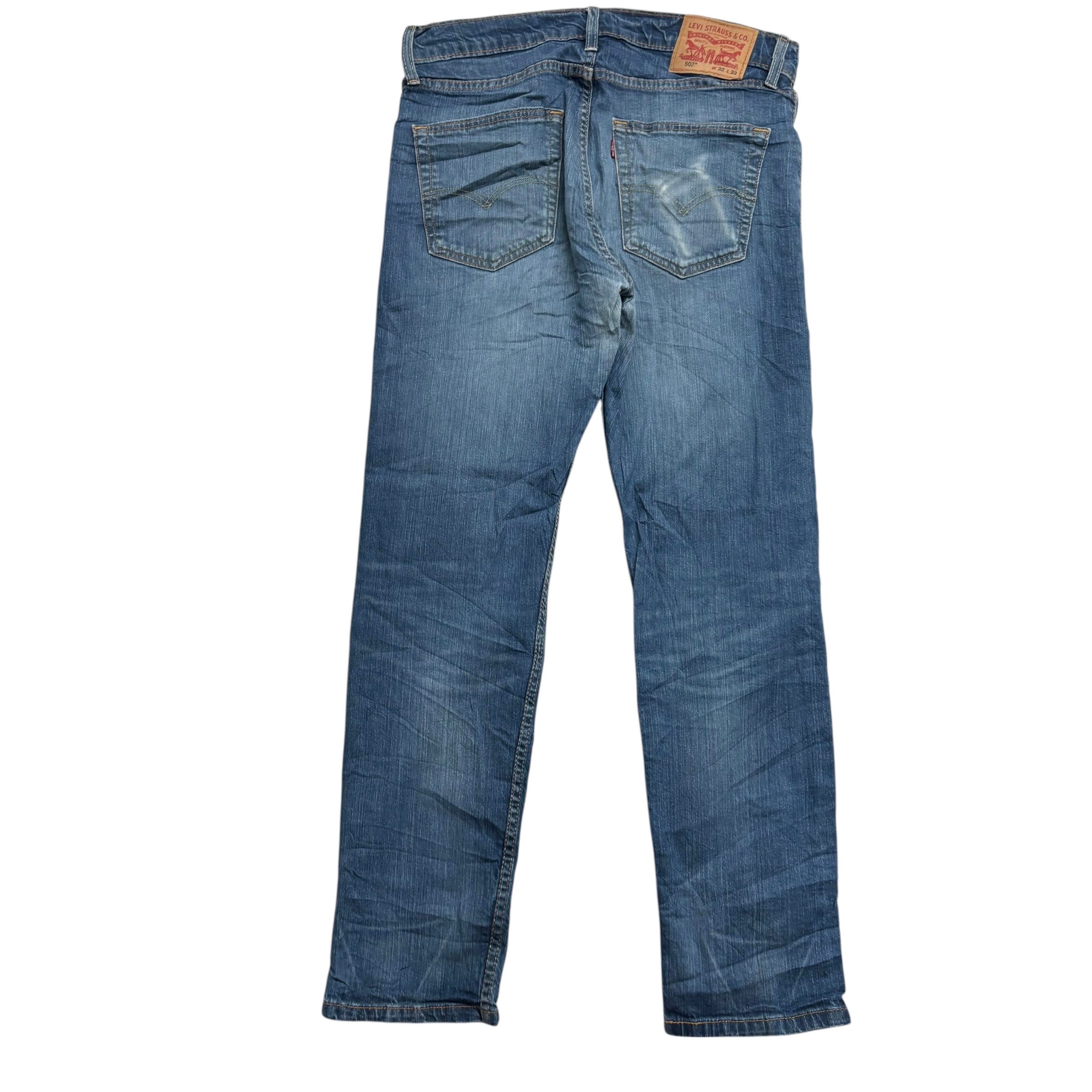 Levis 502 Jeans W32 L31 Mens Blue Regular Tapered Fit Stretch Denim