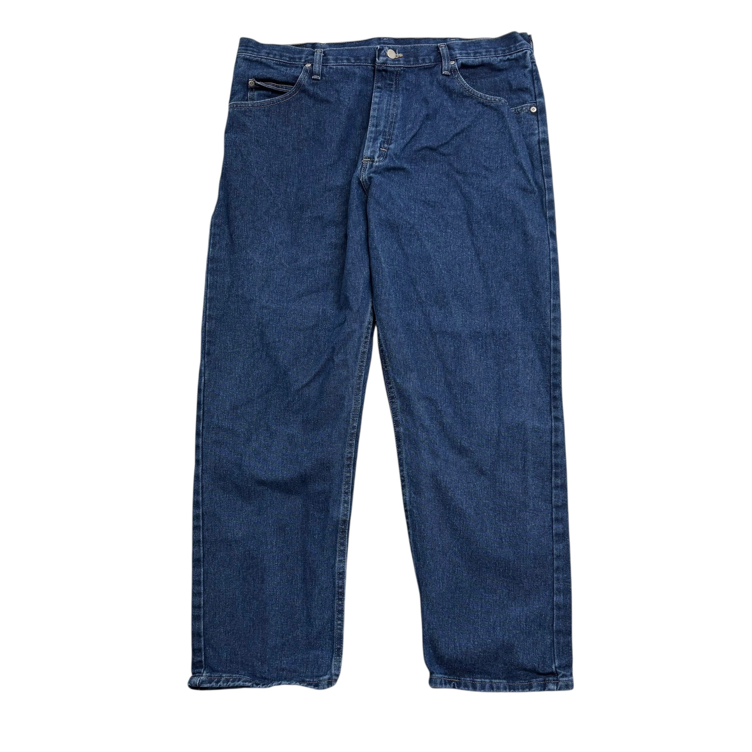 Wrangler Jeans W40 L30 Mens Dark Blue Relaxed Straight Fit Vintage Denim (E)