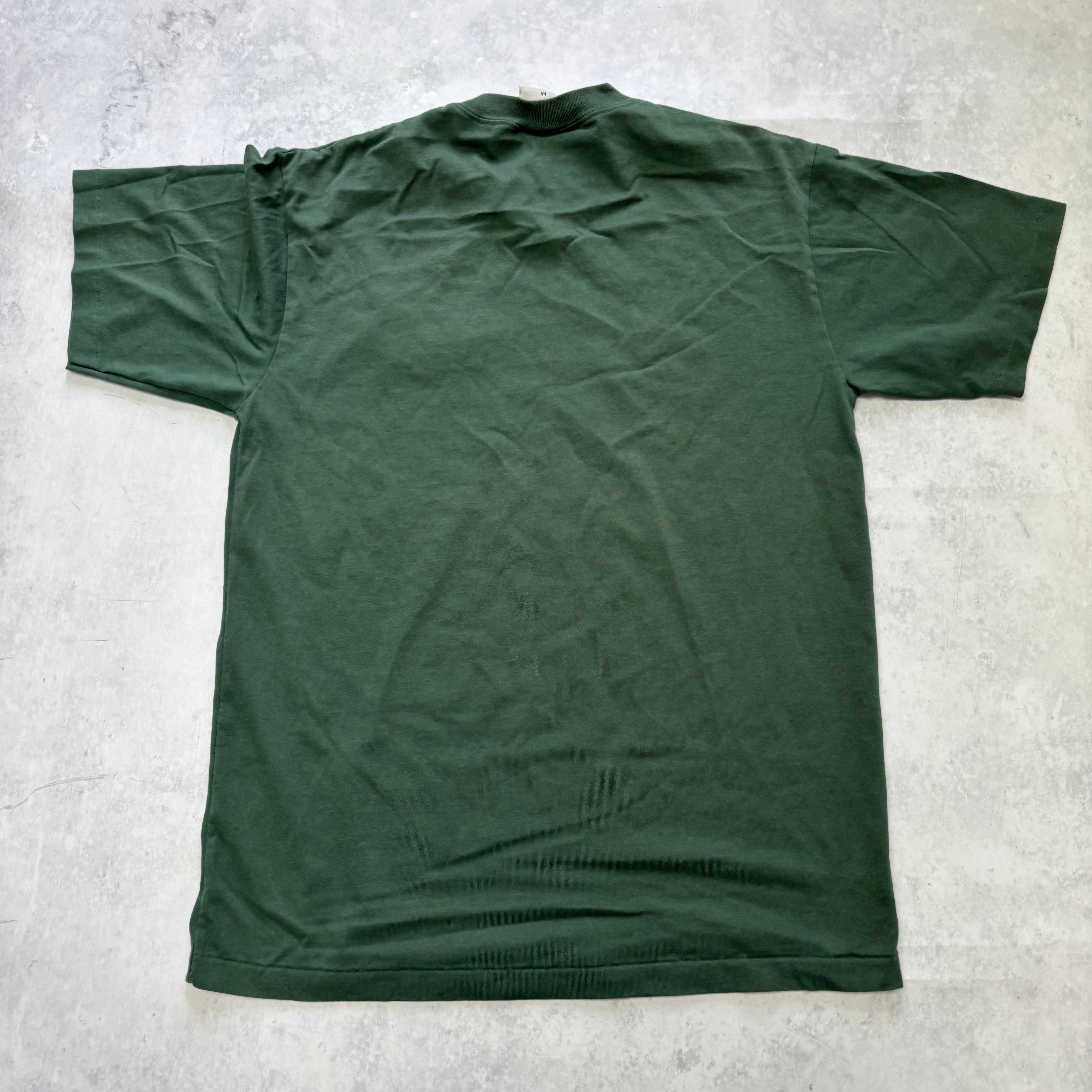 Vintage T Shirt Mens Medium Green Single Stitch Graphic Print 90s Tourist (E)