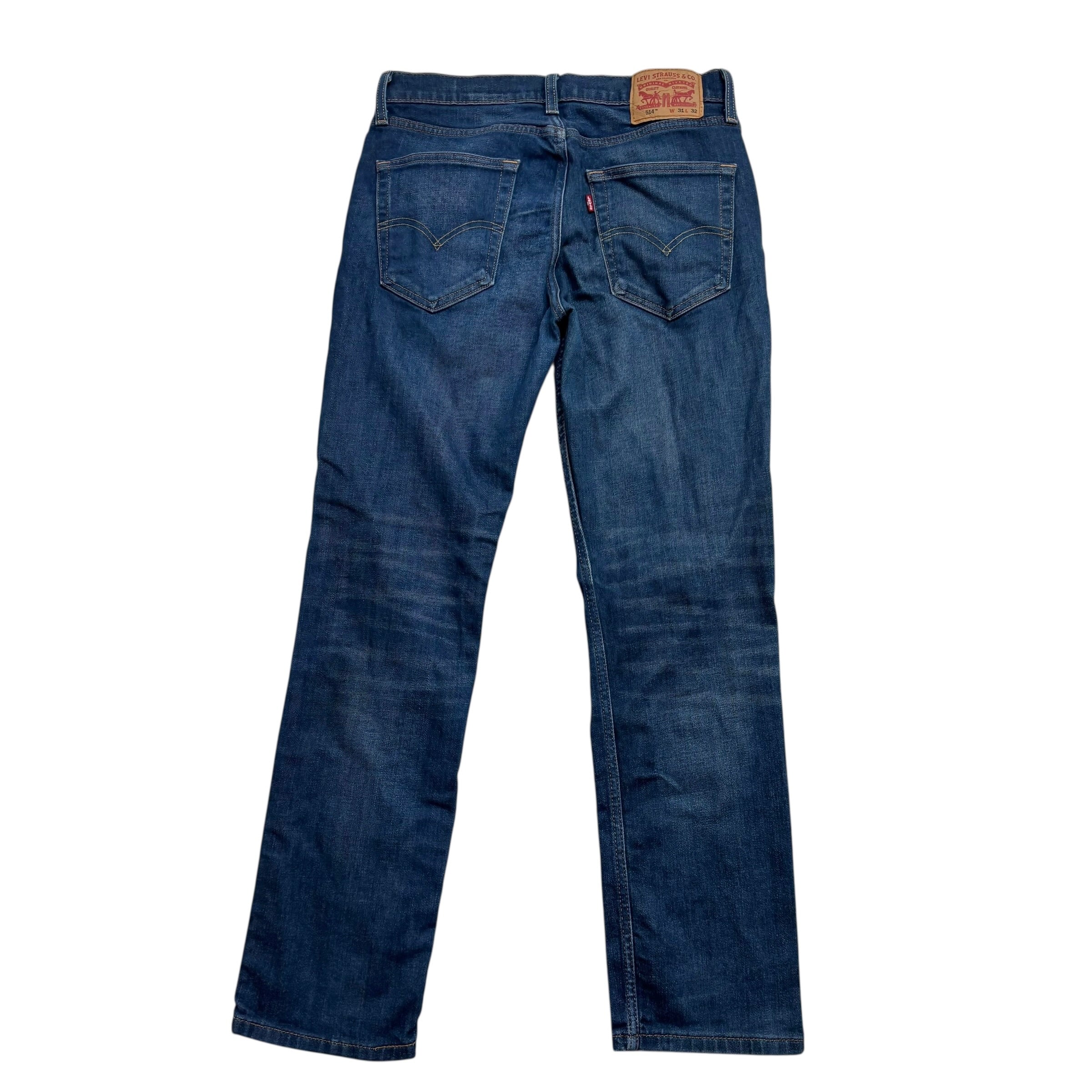 Levis 514 Jeans W31 L32 Mens Dark Blue Regular Straight Fit Stretch Denim