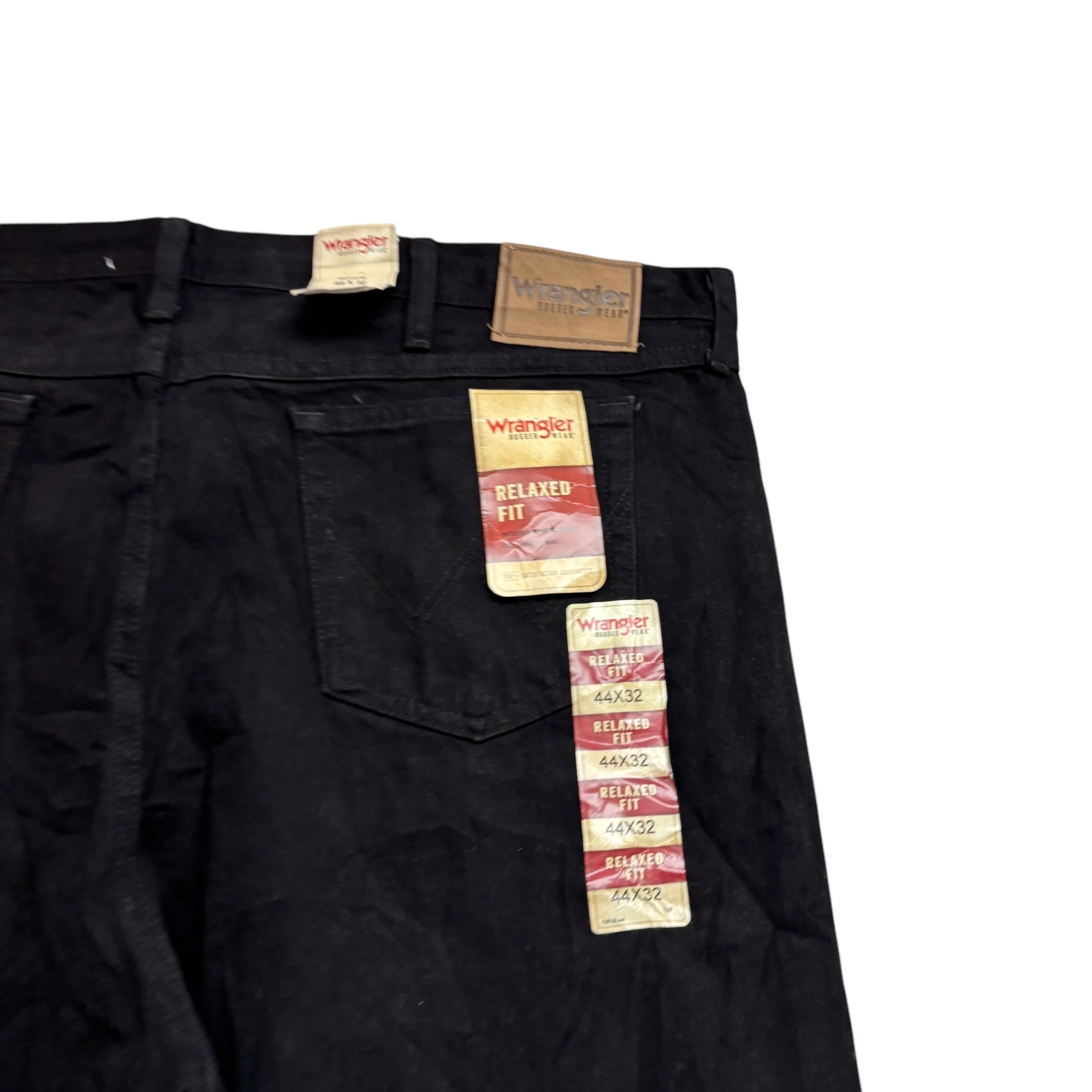 Wrangler Jeans W44 L34 Mens Black Relaxed Straight Fit Vintage Baggy Denim (E)