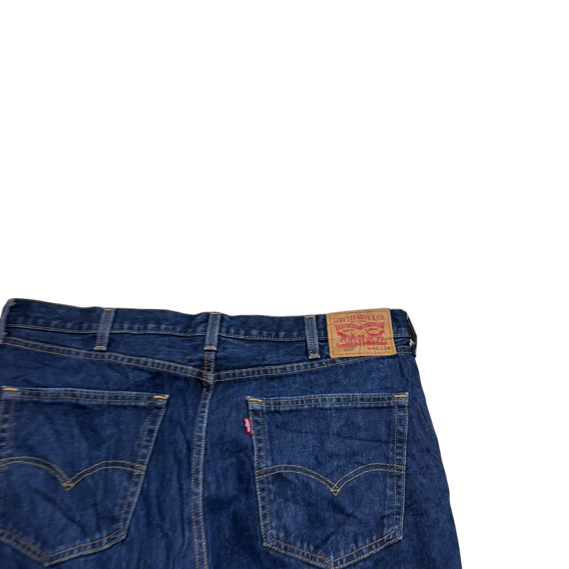 Levis 550 Jeans W40 L34 Mens Dark Blue Baggy Relaxed Straight Fit Denim (E)