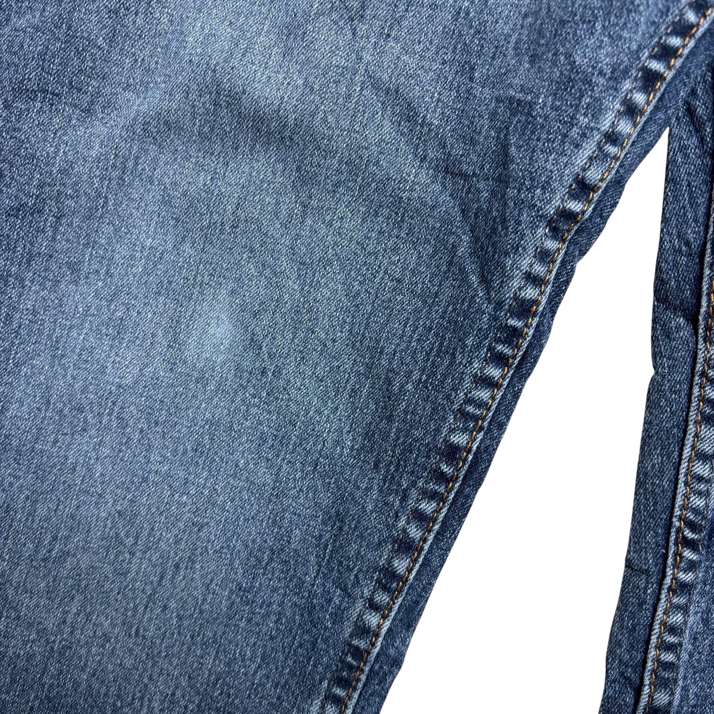 Wrangler Jeans W32 L30 Mens Mid Blue Relaxed Straight Fit Stretch Denim