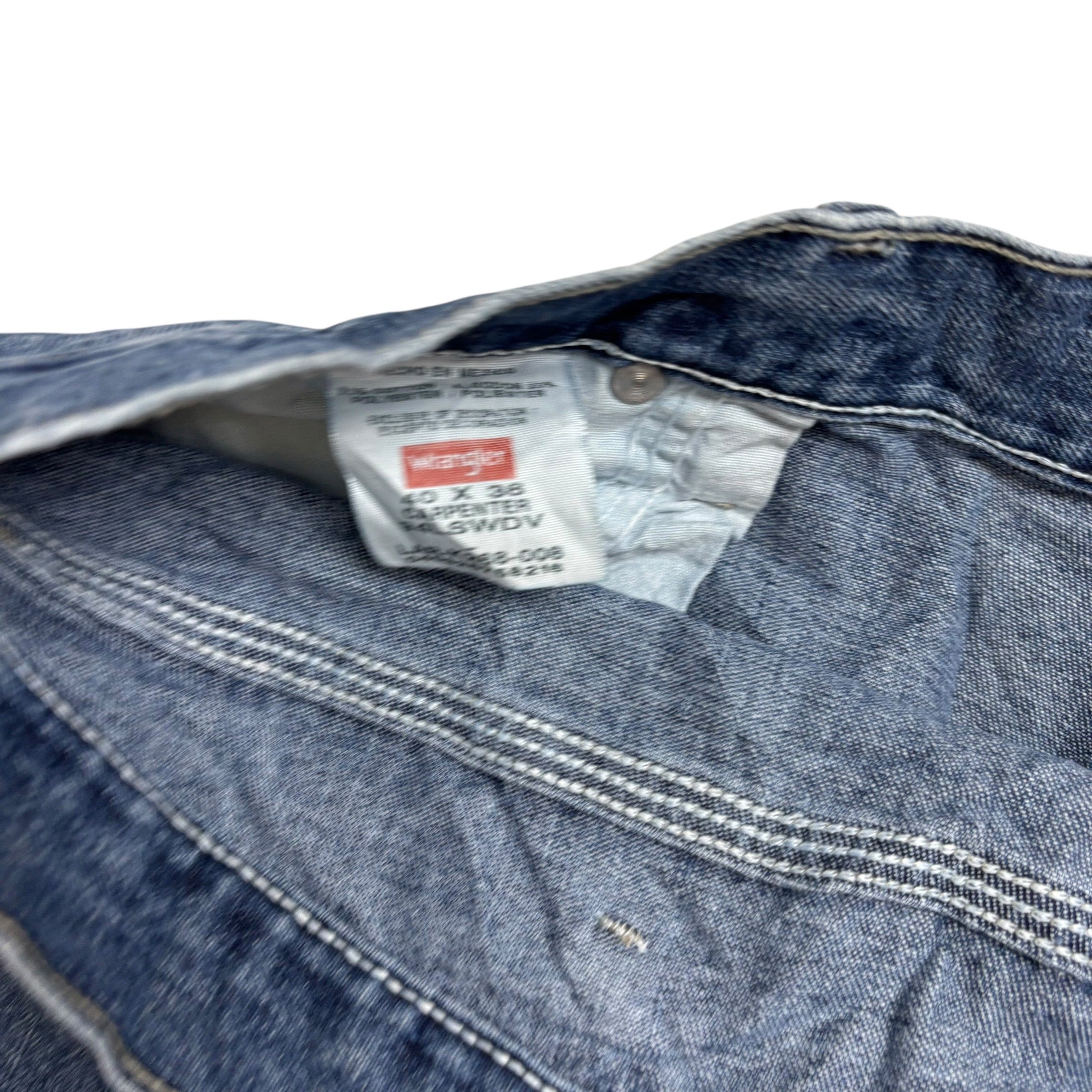 Wrangler Carpenter Jeans W40 L32 Mens Mid Blue Baggy Relaxed Fit Denim