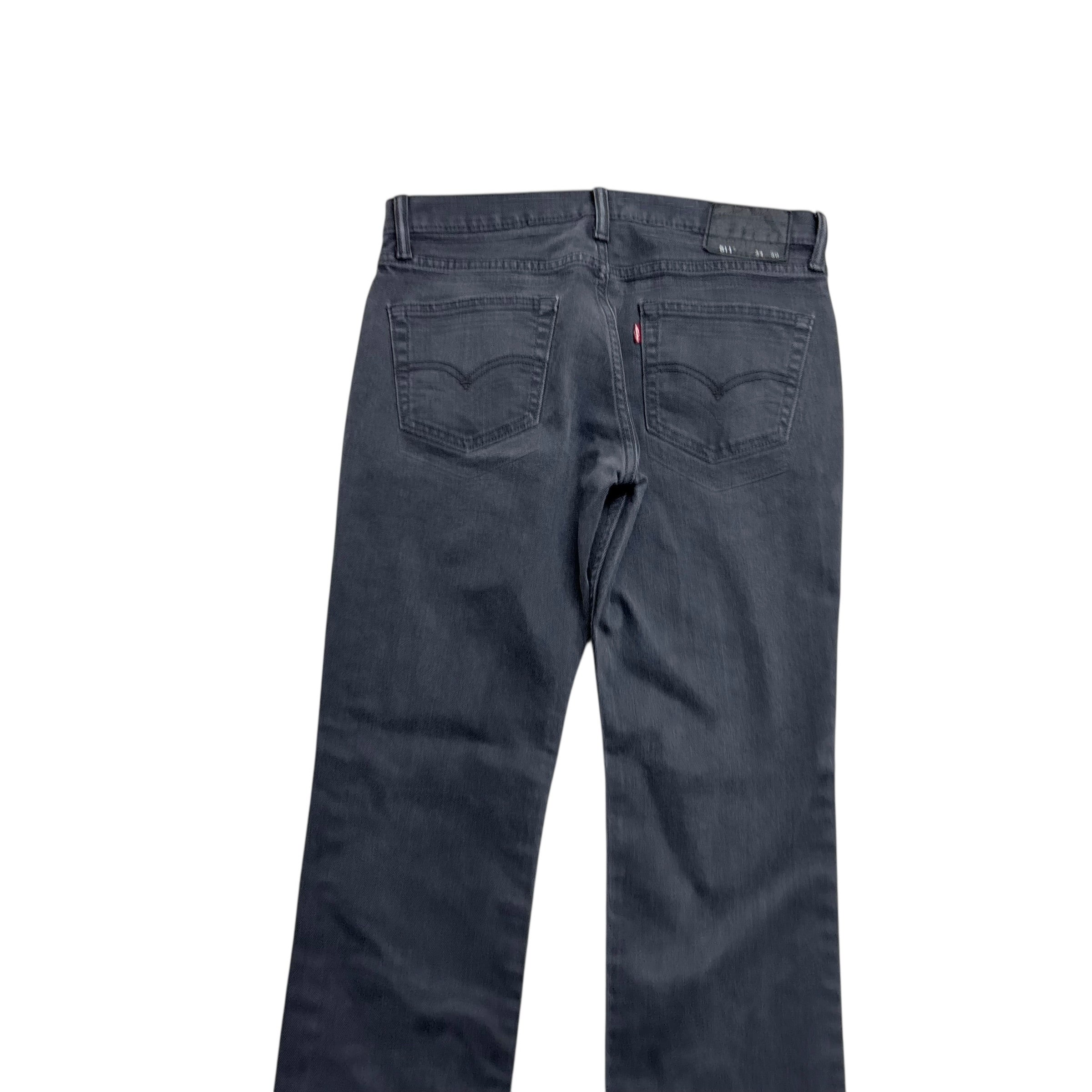 Levis 511 Jeans W34 L29 Mens Grey Slim Fit Stretch Denim (E)