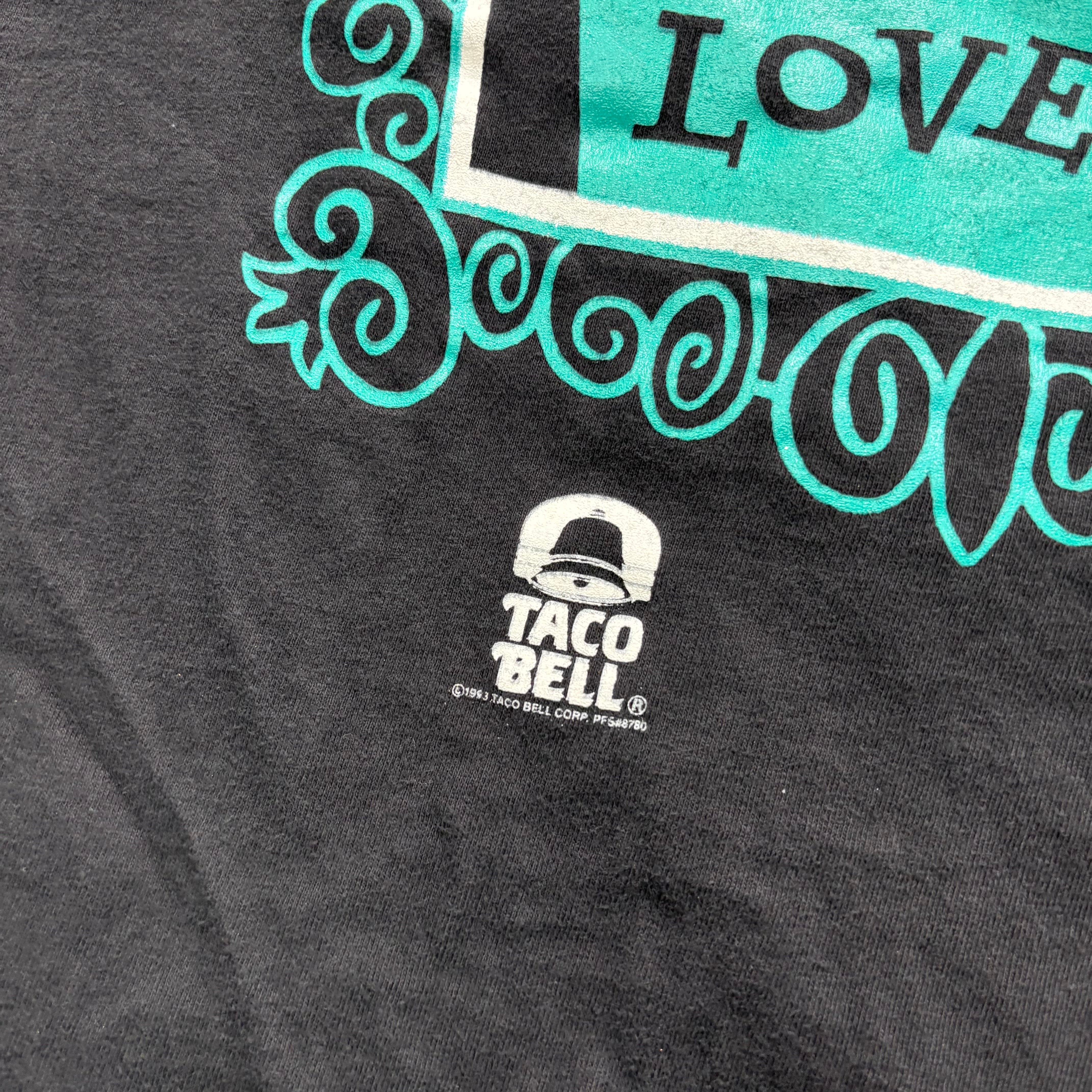 Vintage T Shirt Mens Large Black Single Stitch Graphic Print 90s USA Tacos (E)