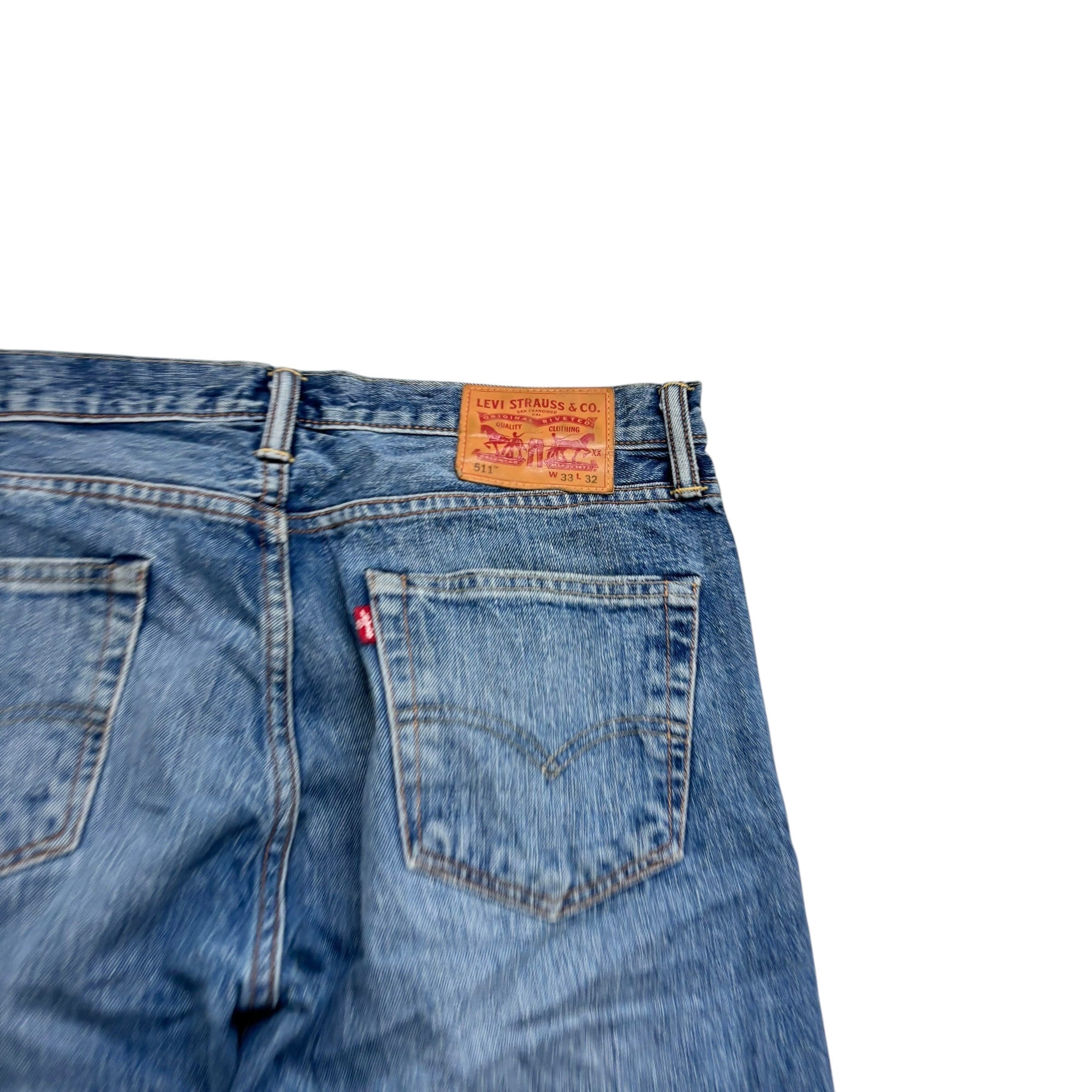 Levis 511 Jeans W33 L32 Mens Mid Blue Slim Fit Denim