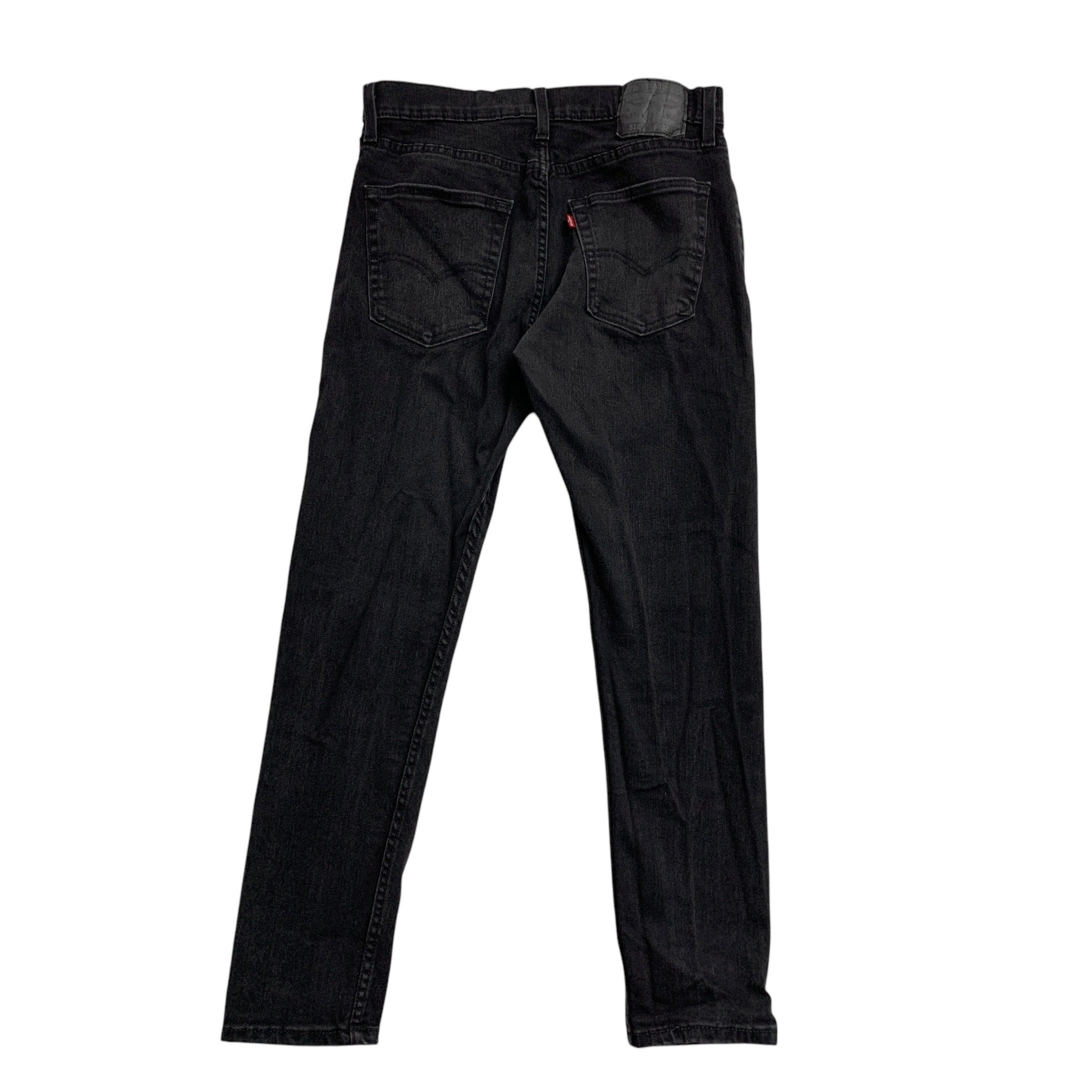 Levis 512 Jeans W31 L29 Mens Black Slim Tapered Fit Stretch Denim (E)