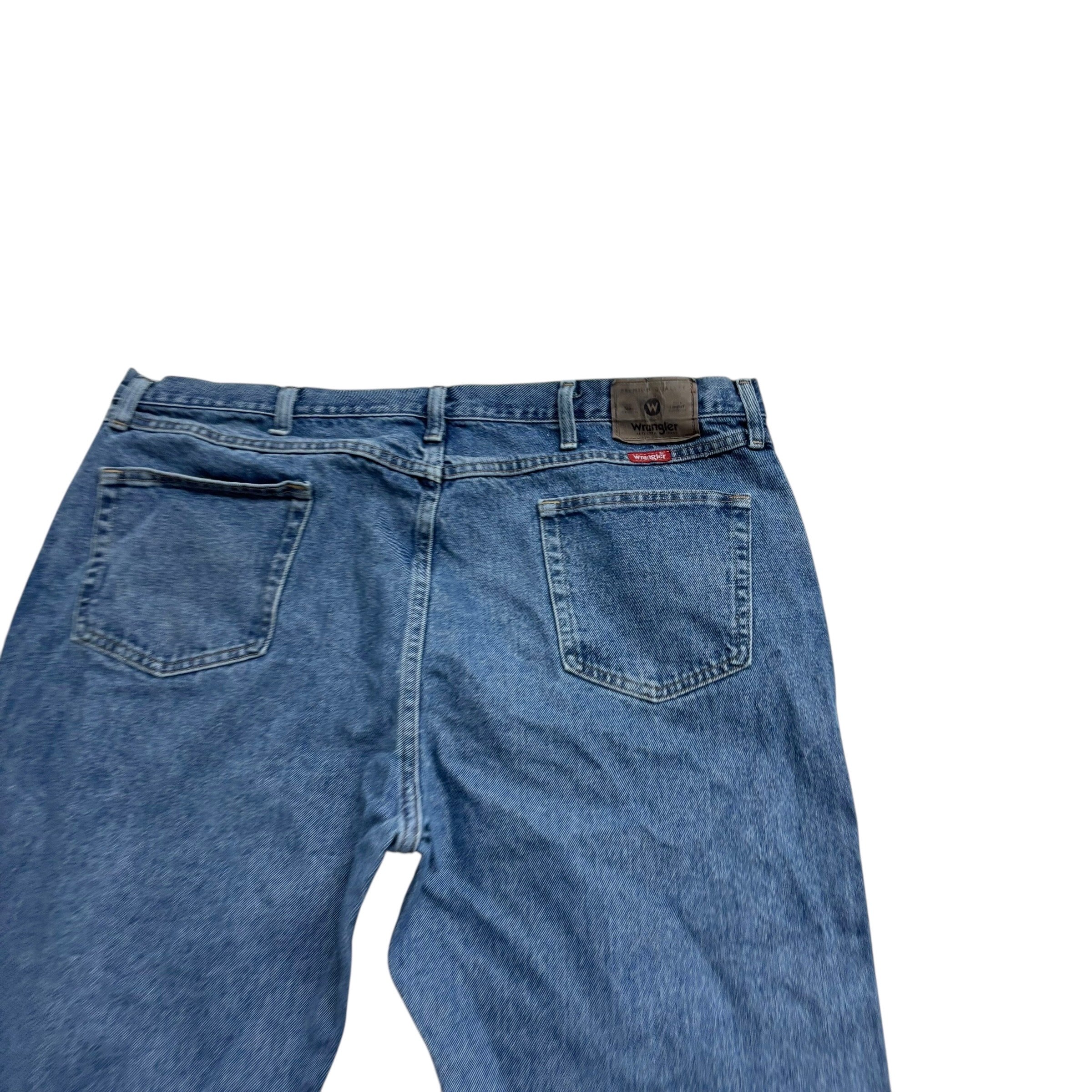 Wrangler Jeans W44 L30 Mens Mid Blue Regular Straight Fit Denim (E)