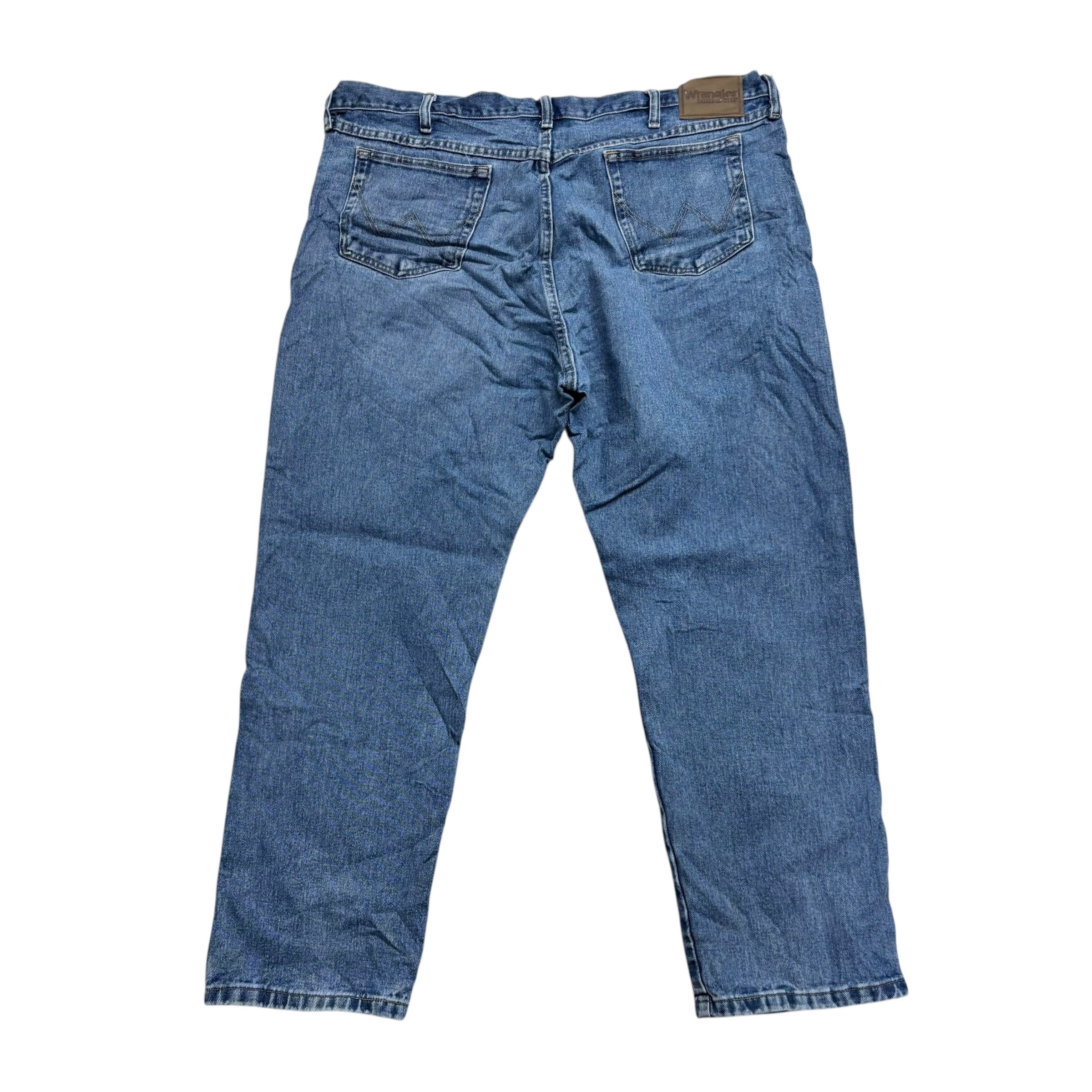 Wrangler Jeans W42 L30 Mens Mid Blue Relaxed Straight Fit Vintage Denim (E)