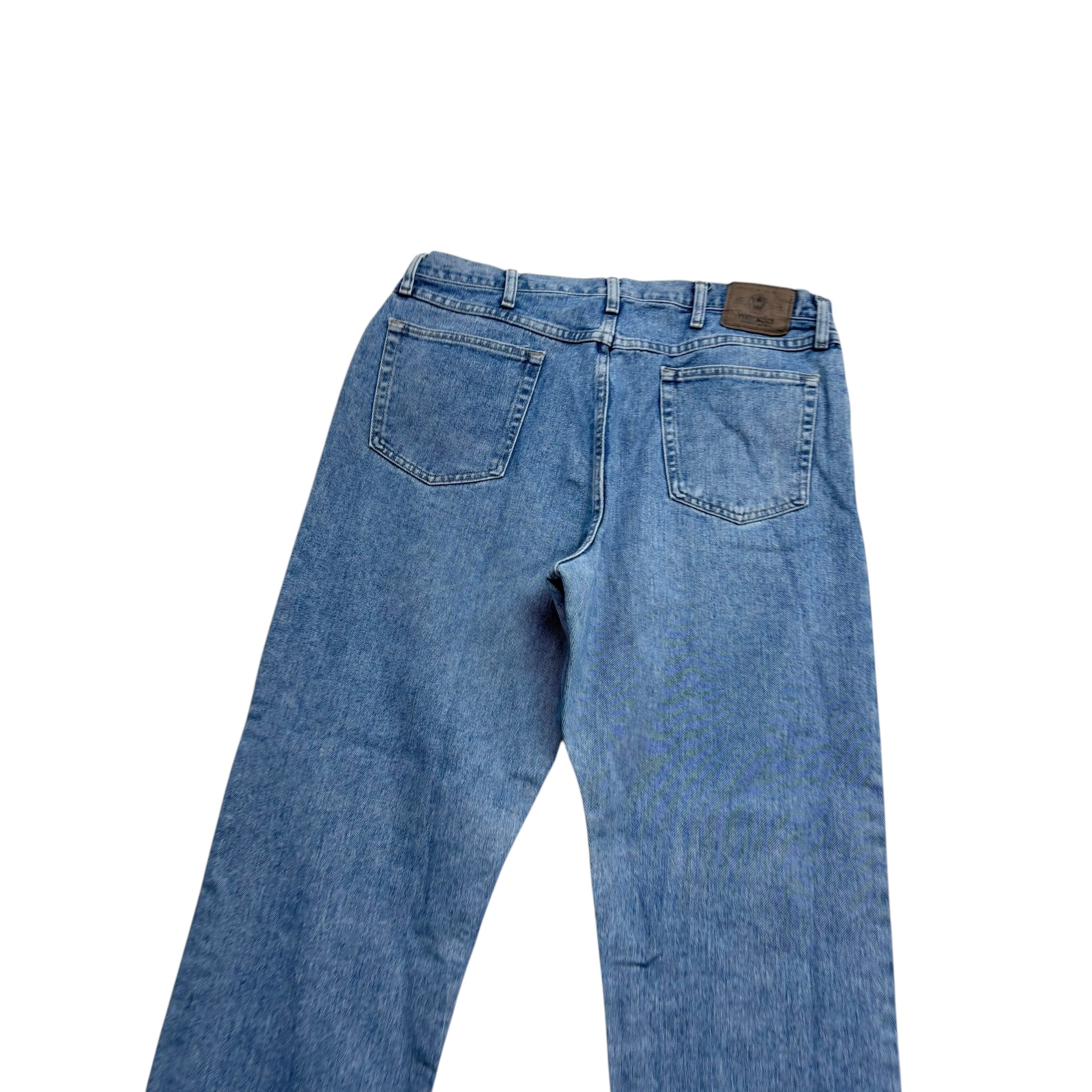Wrangler Jeans W38 L32 Mens Light Blue Baggy Relaxed Straight Fit Denim (E)