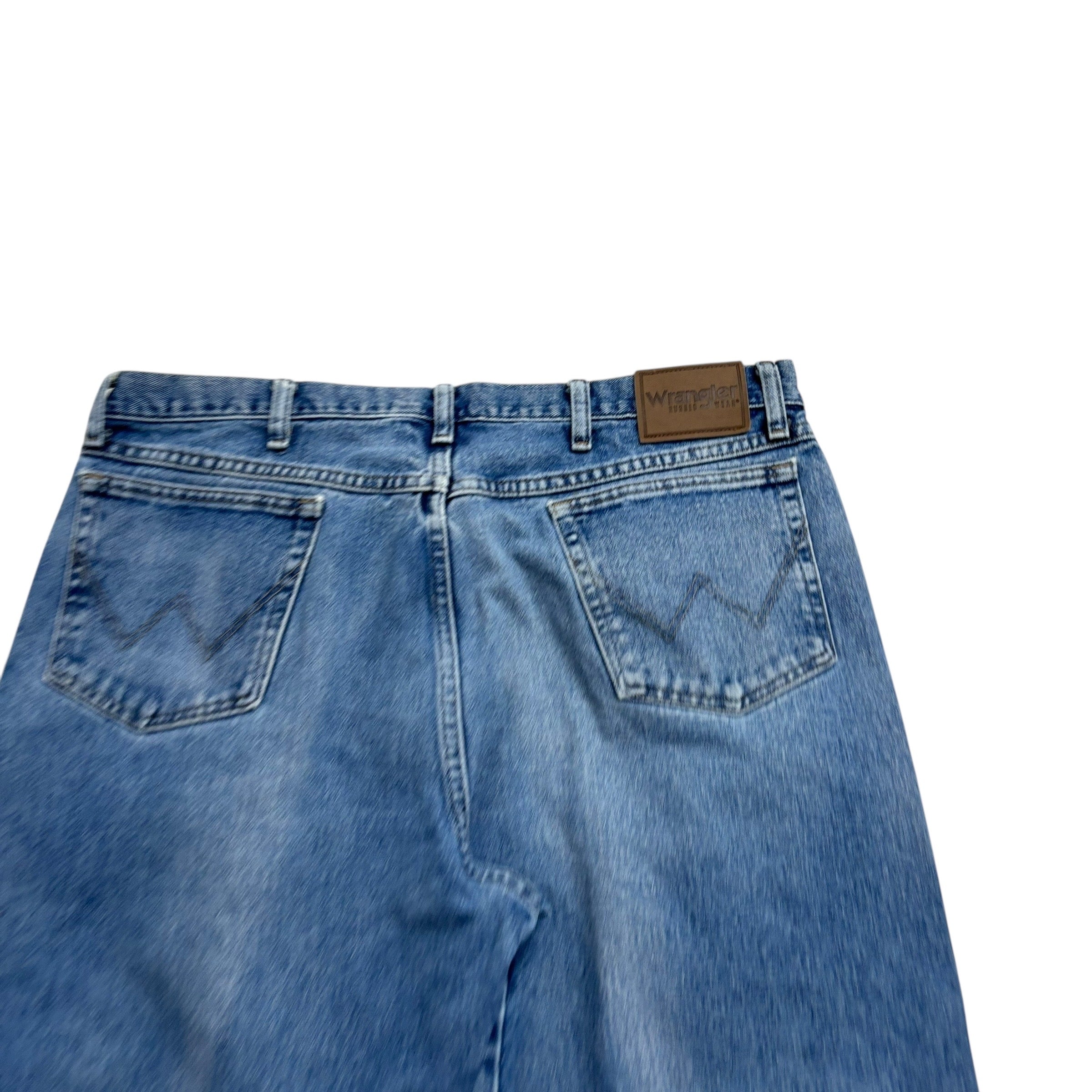Wrangler Jeans W38 L30 Mens Mid Blue Regular Straight Fit Vintage Denim