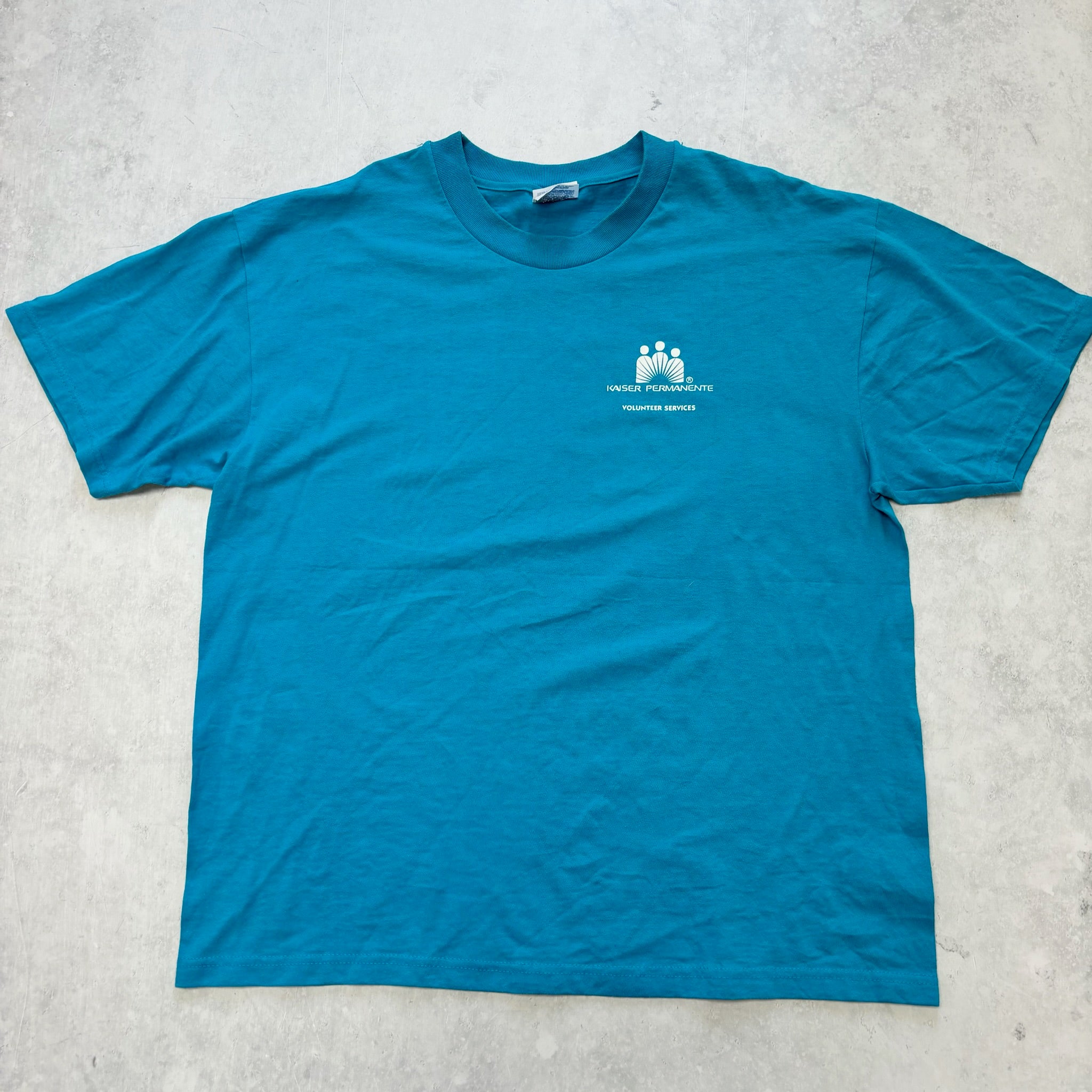 Vintage T Shirt Mens Large Blue Graphic Print 90s USA